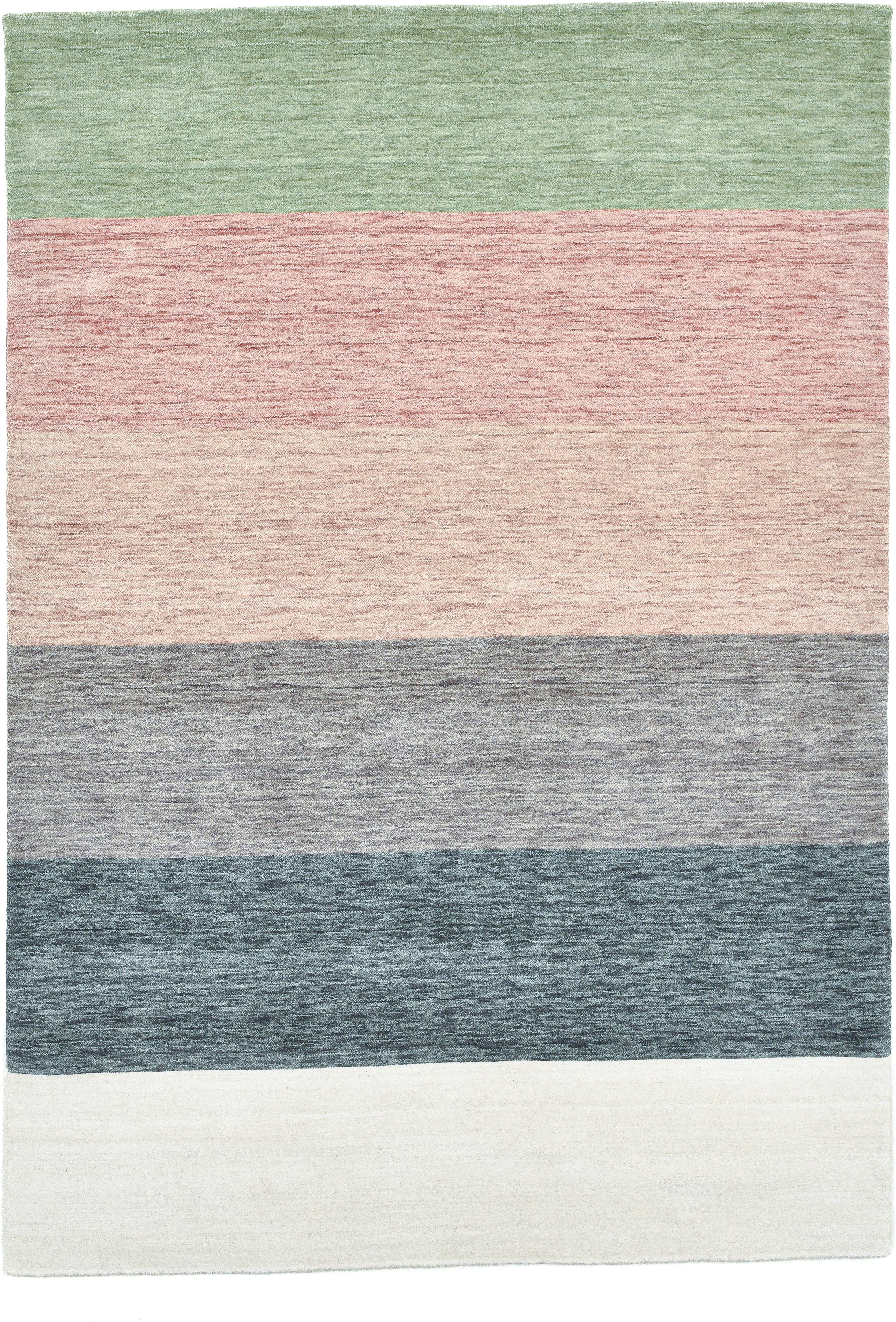 my home Wollen kleed Angern Handgeweven tapijt, gestreept, 100% wol, handgeweven, briljante kleuren