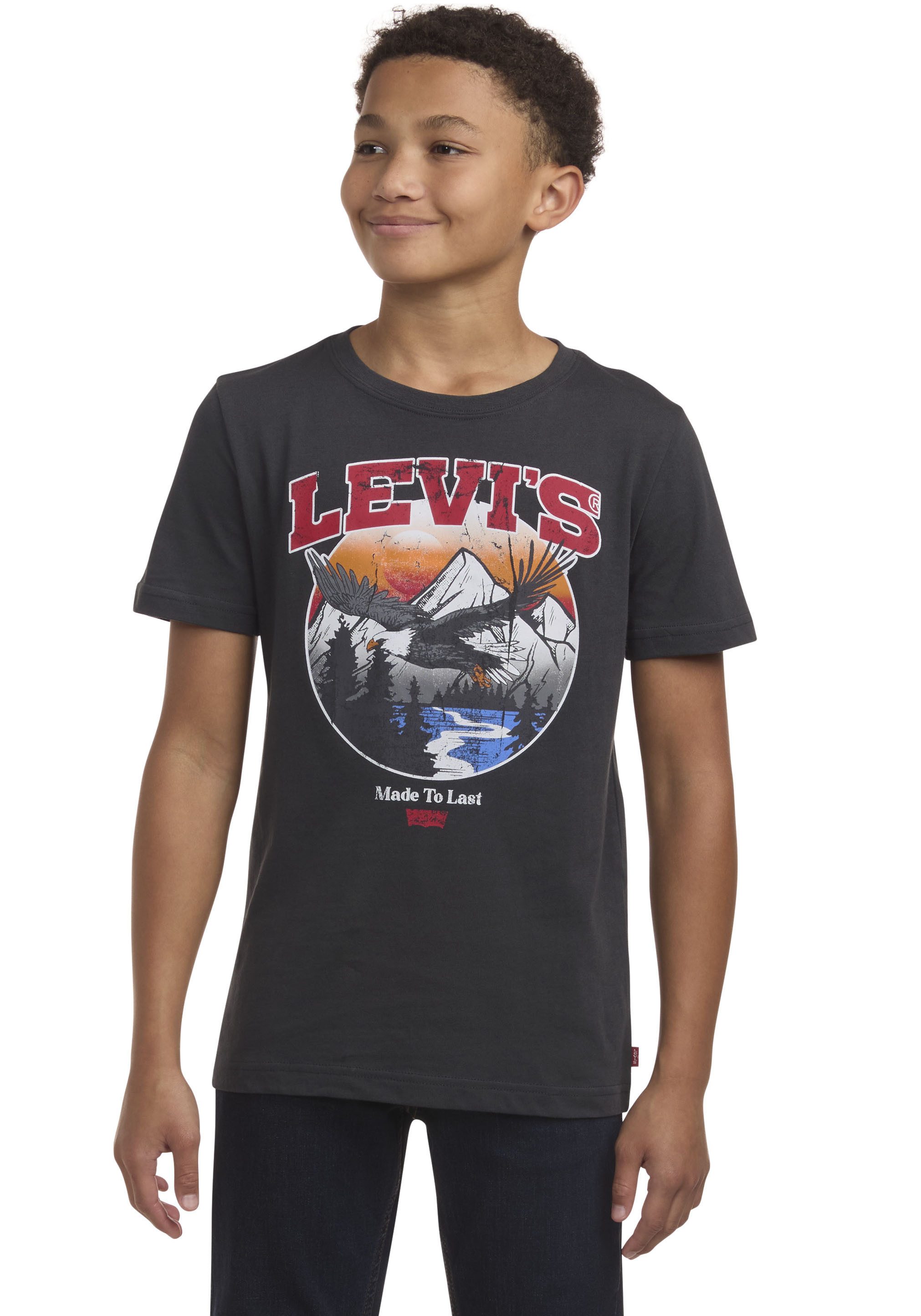 Levi's Kidswear T-shirt LVB SOAR LIKE AN EAGLE TEE met frontprint in used-look