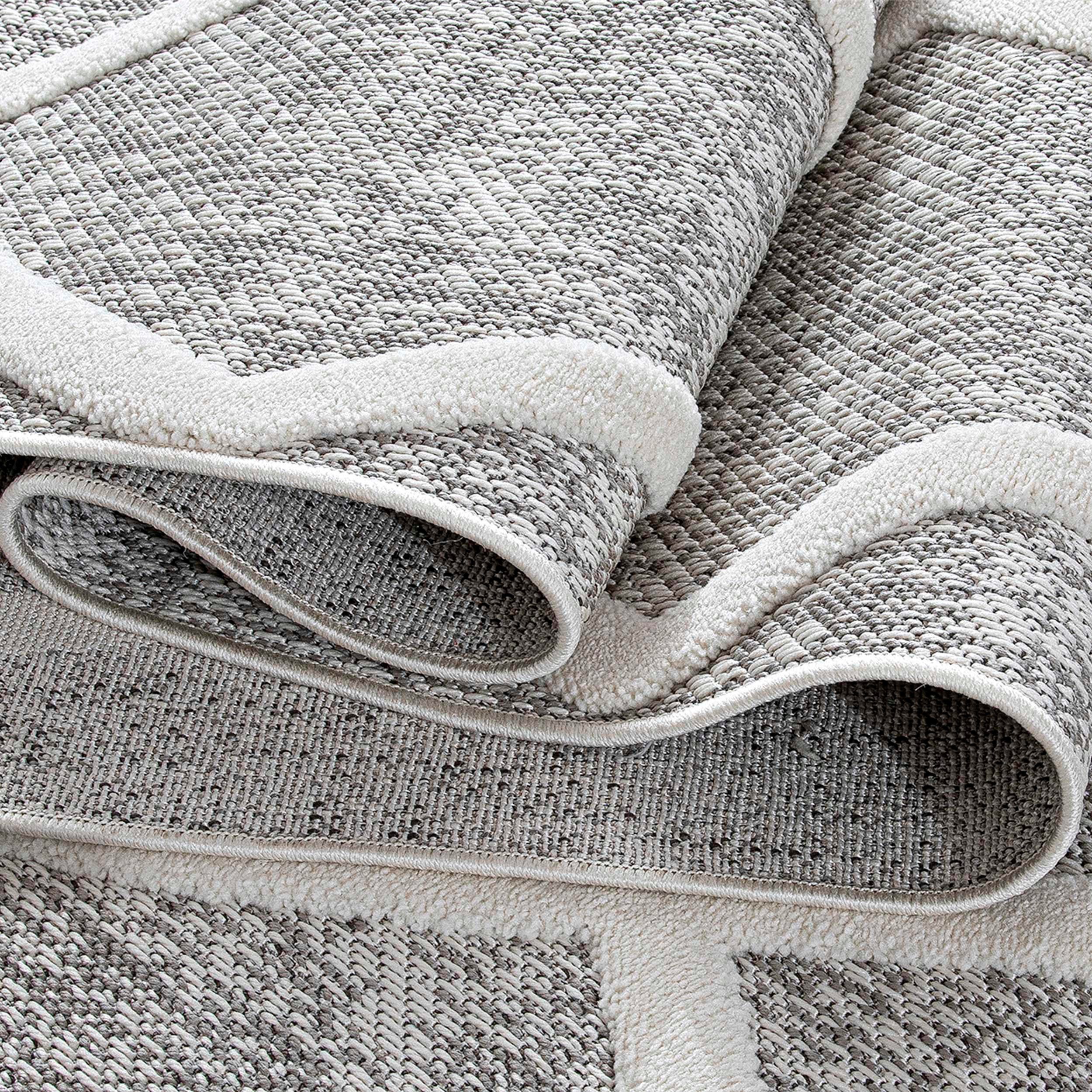 Sehrazat Vloerkleed Scandi 9810 Korte pool, 3D-effect uitstraling, hoog-laag structuur, woonkamer