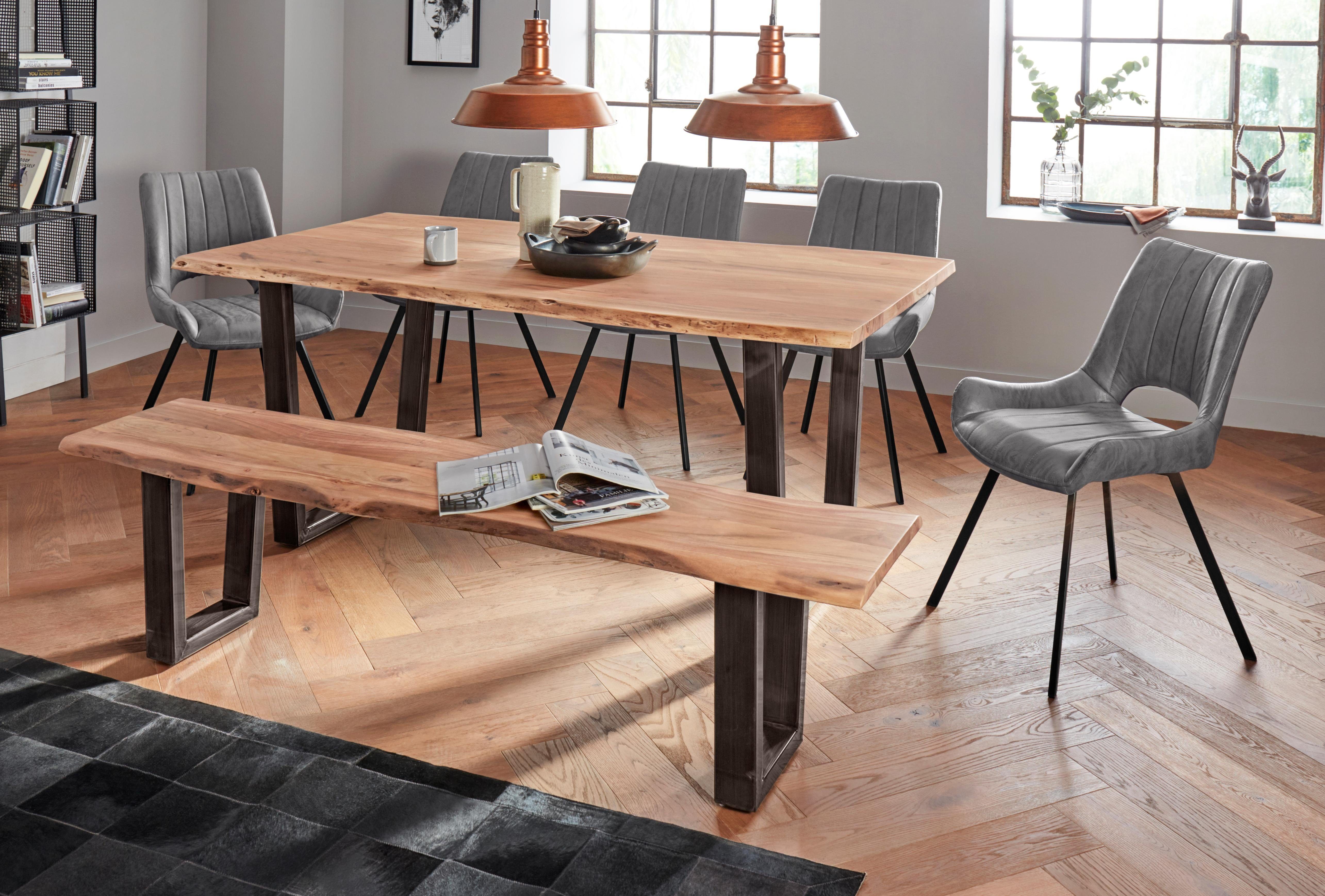 MCA living Eettafel CALABRIA Massief hout in boomstam-look