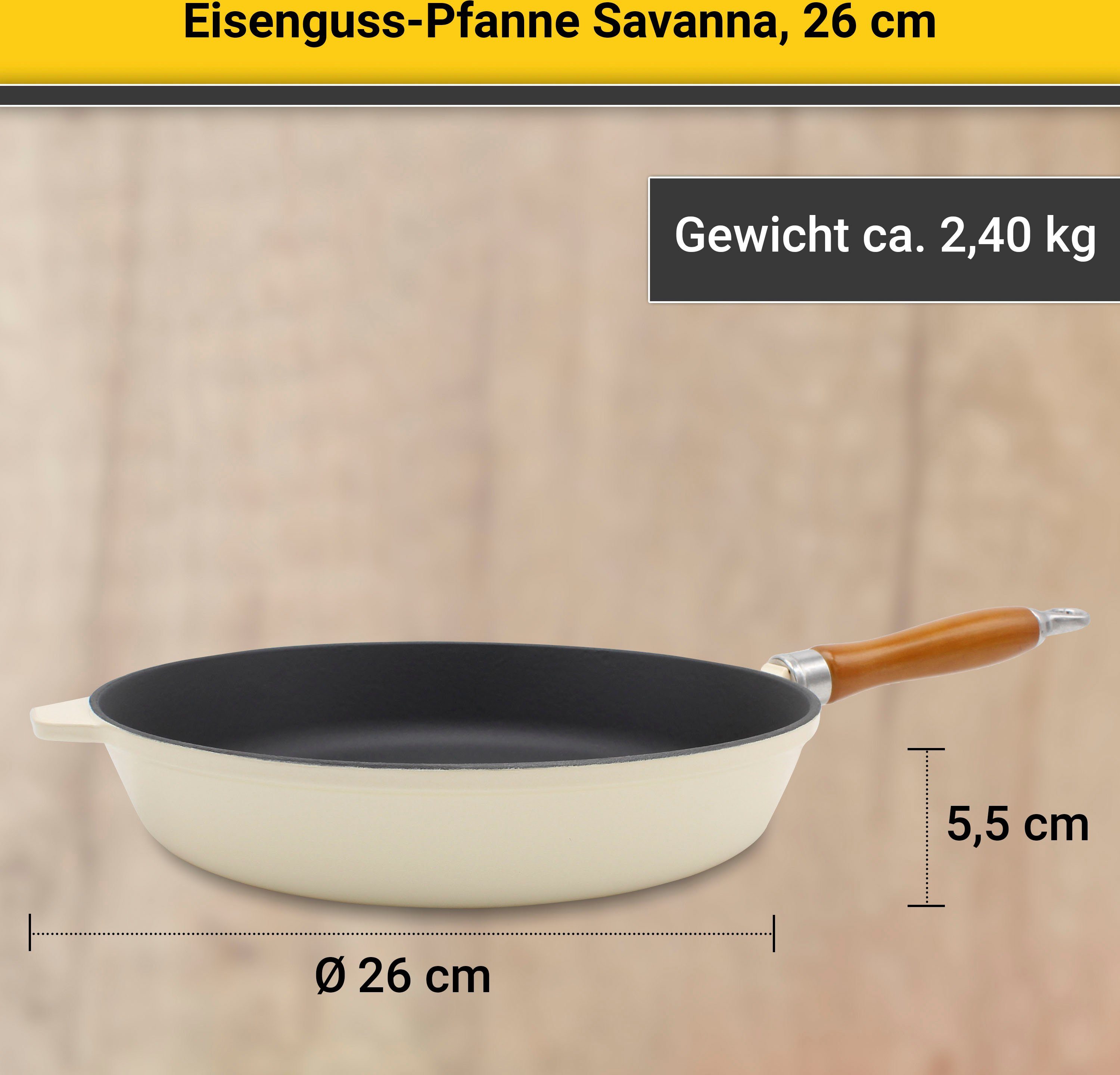 Krüger Koekenpan Einsenguss pan SAVANNA voor inductiekookvelden geschikt (1-delig)
