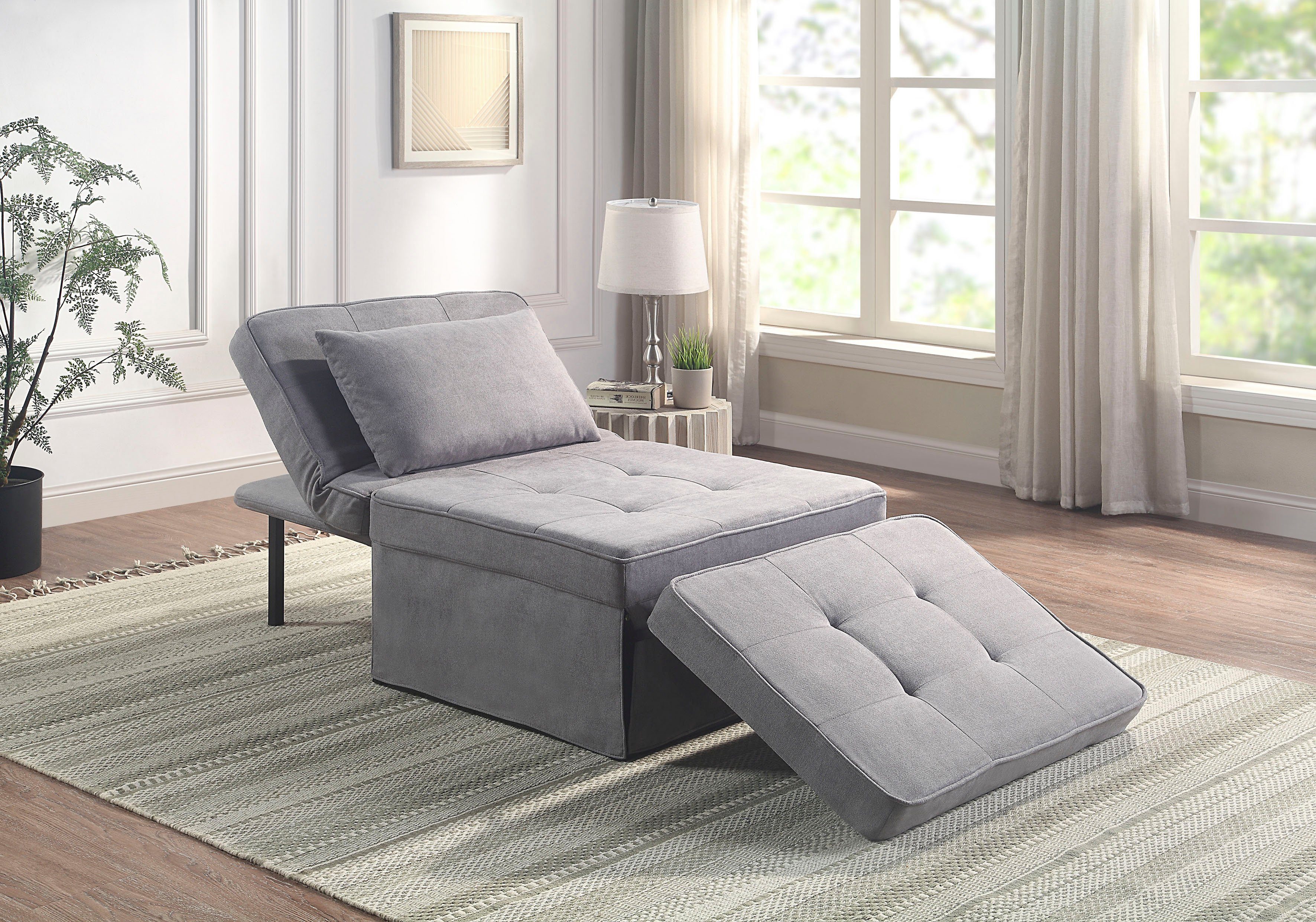 ATLANTIC home collection Slaapbank Finn te veranderen in een loungestoel, relaxfauteuil en logeerbed, incl. kussen