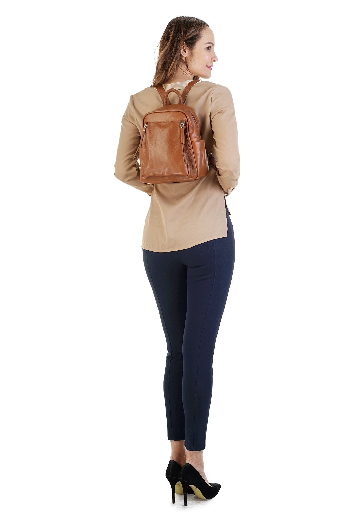 Samantha Look Rugzak echt leer, made in italy