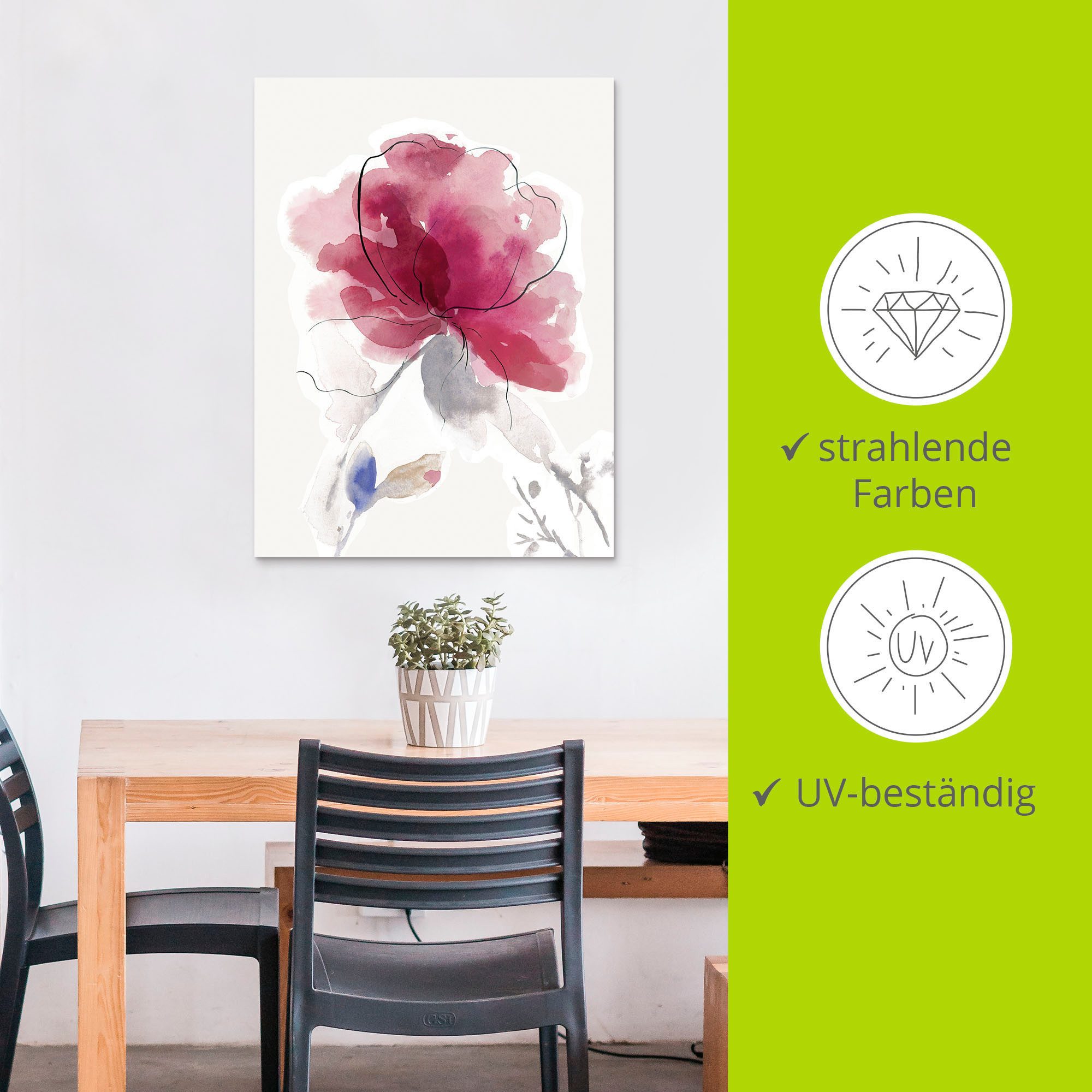 Artland Artprint Roze Bloesem II. als artprint van aluminium, artprint voor buiten, artprint op linnen, poster in verschillende maten. maten
