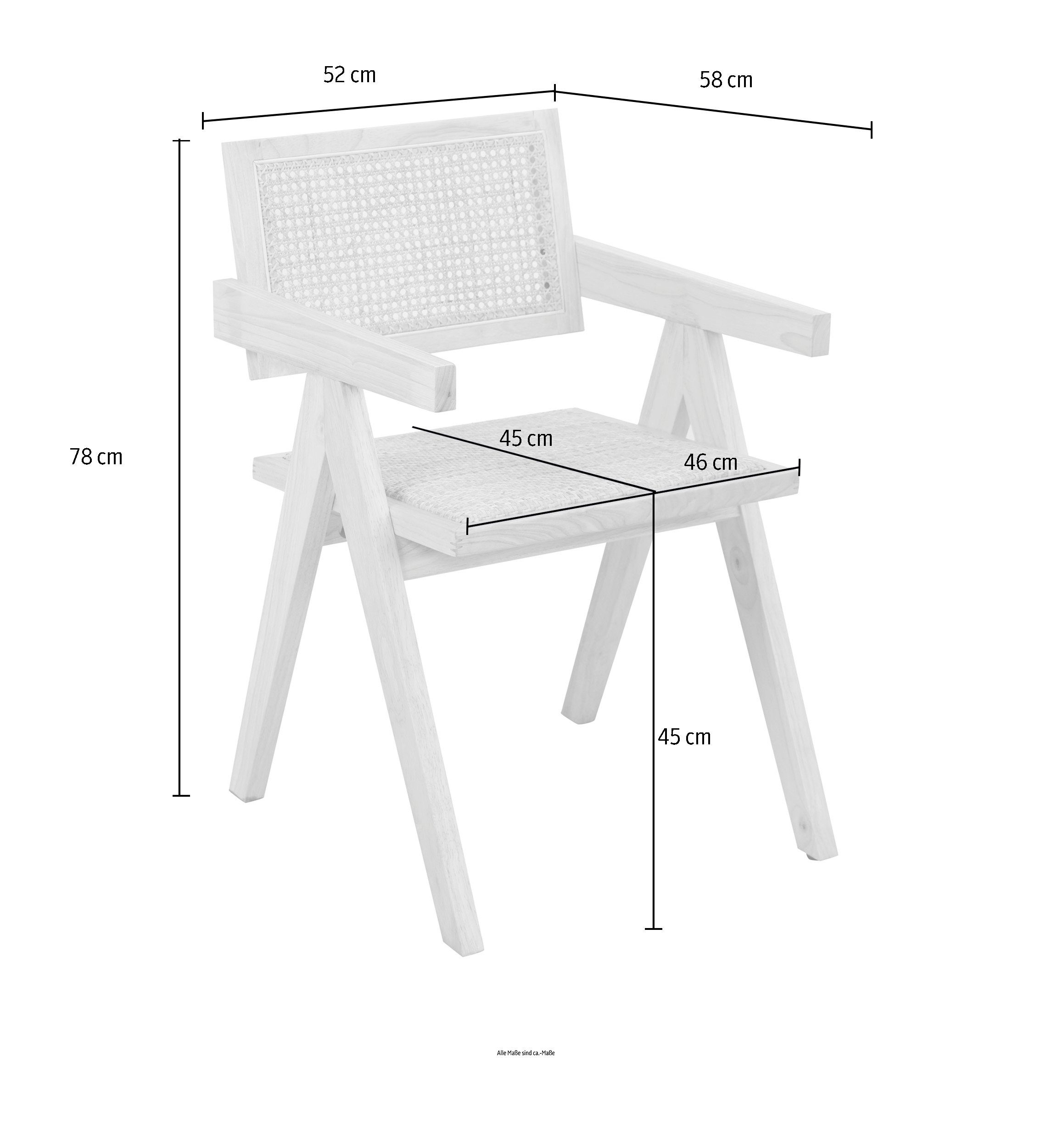 SIT Stoel met armleuningen beklede zitting, rugleuning en zitting met rotan