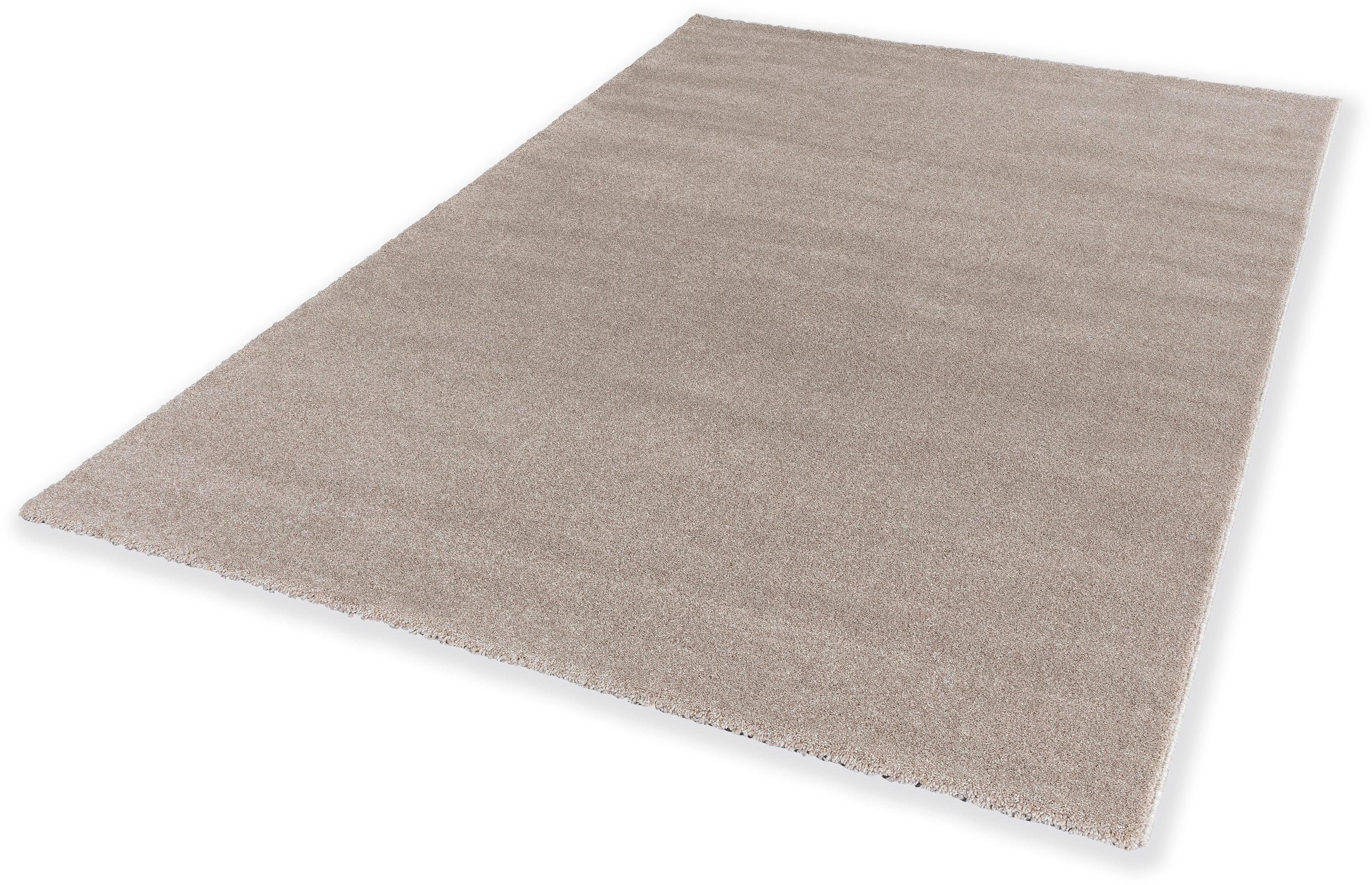 SCHÖNER WOHNEN-KOLLEKTION Vloerkleed Pure 190 Woonkamer, slaapkamer, uni, lichte glans, robuuste korte pool moderne vloerkleden maat 160x230 cm beige