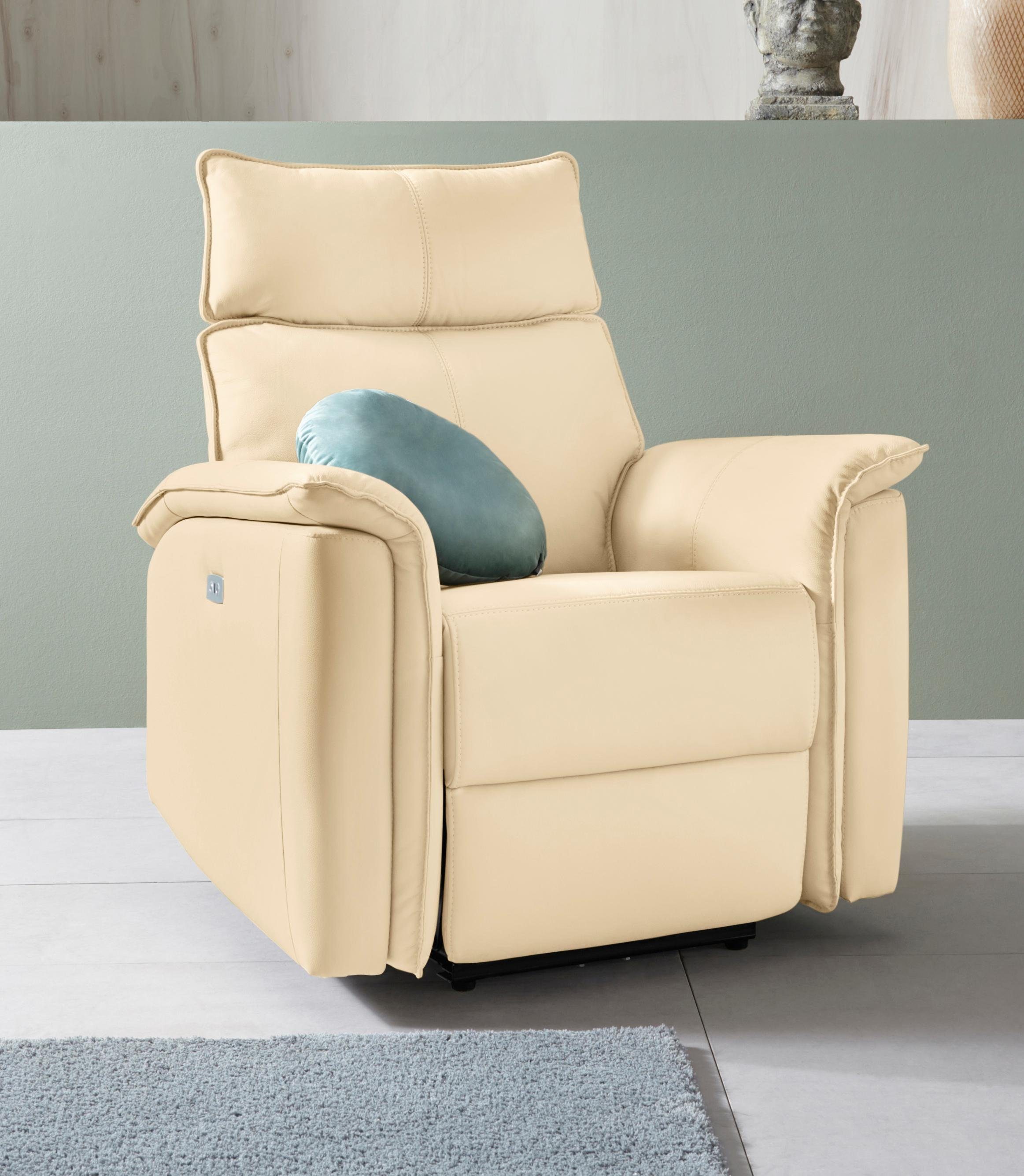 Places of Style Relaxfauteuil ZOLA met hoog zitcomfort, elektrische relaxfunctie en usb-stekkeraansl