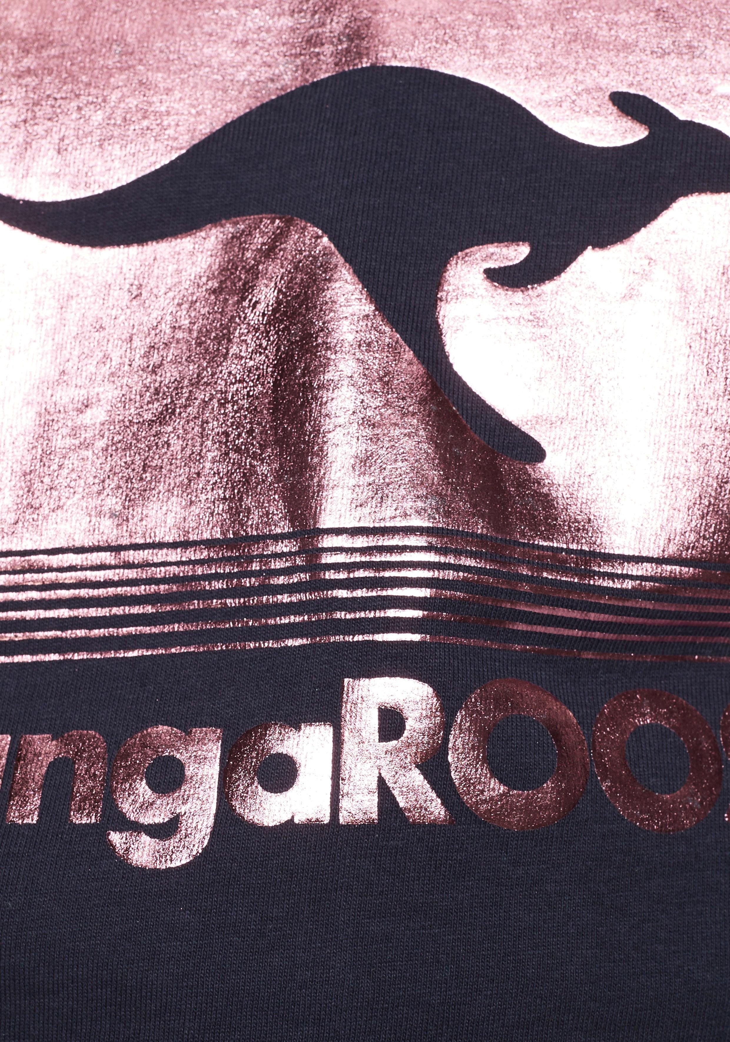 KangaROOS Shirt met lange mouwen getailleerde snit, stijlvolle print, ronde hals