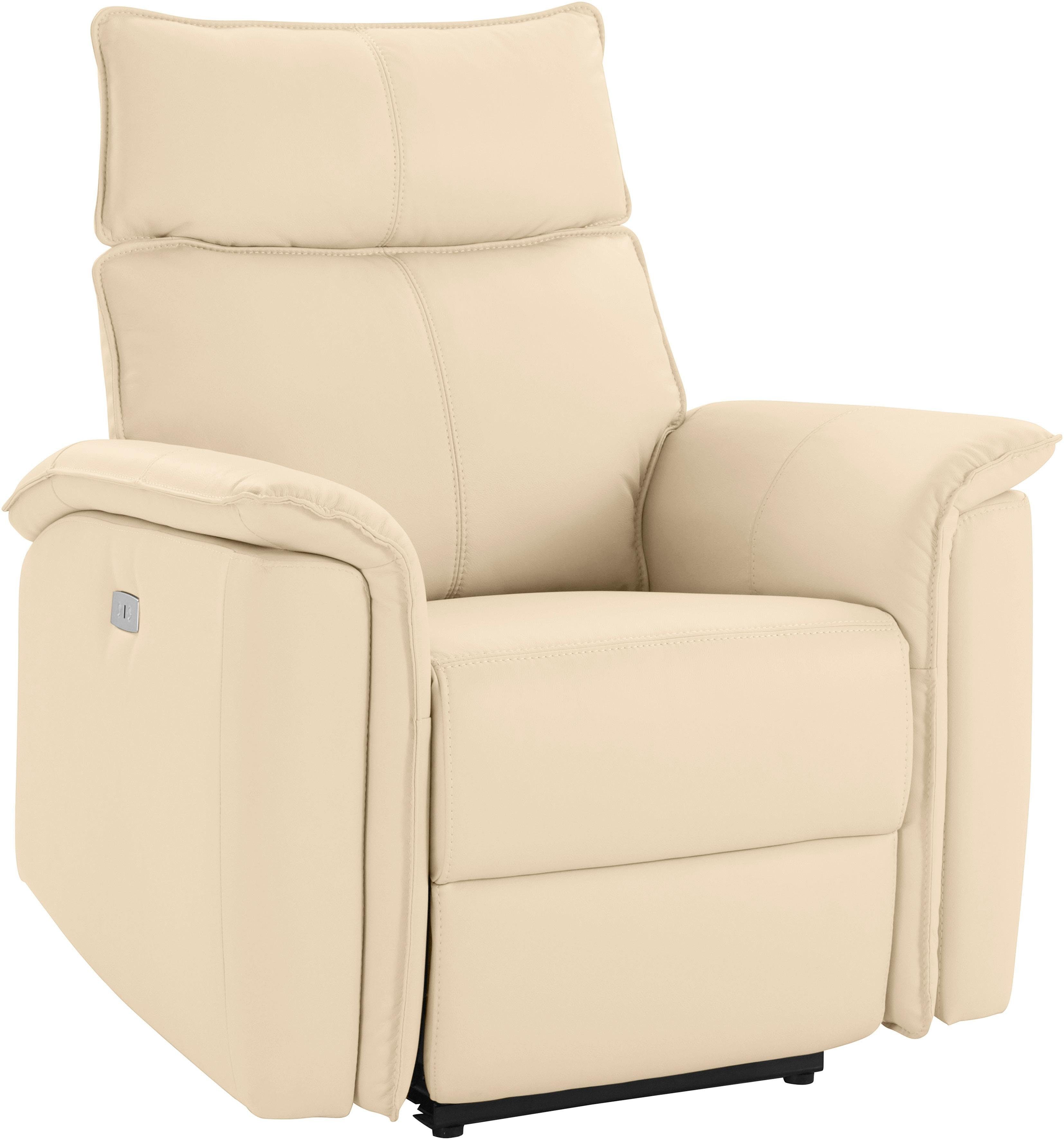 Places of Style Relaxfauteuil Zola, TV-stoel met slaapfunctie, stoel voor woonkamer met elektrische relaxfunctie en usb-aansluiting, breedte 87 cm
