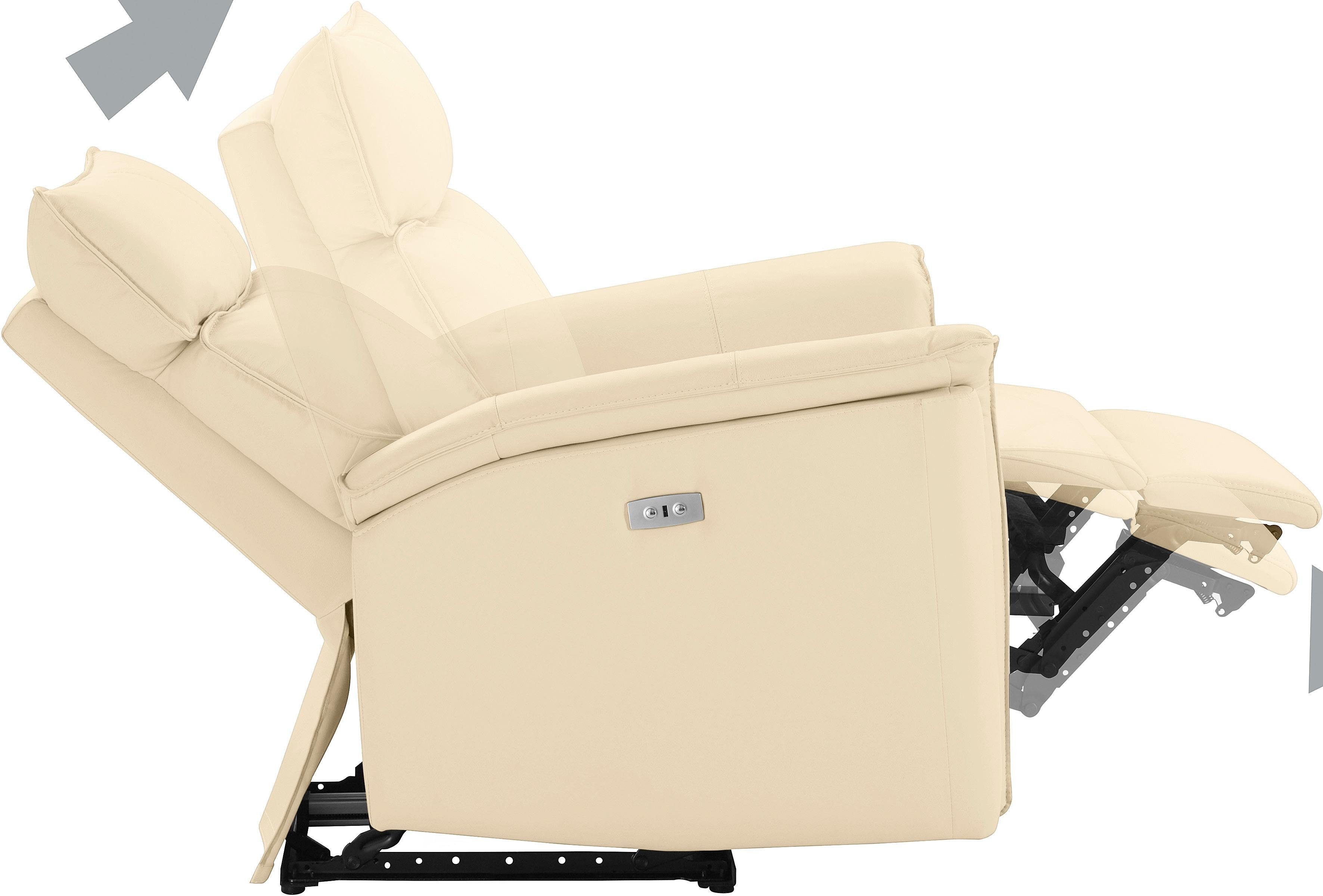 Places of Style Relaxfauteuil Zola, TV-stoel met slaapfunctie, stoel voor woonkamer met elektrische relaxfunctie en usb-aansluiting, breedte 87 cm