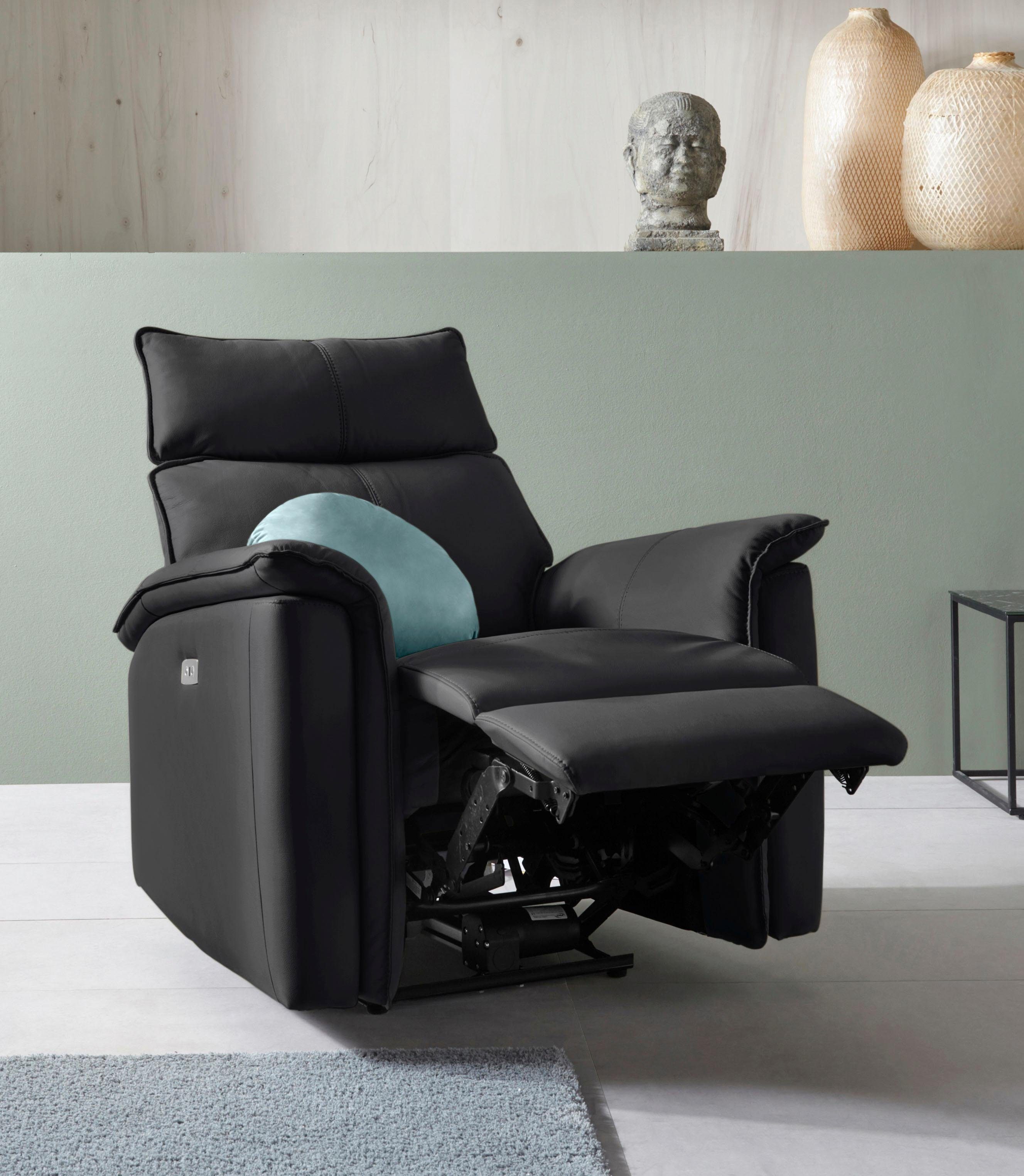 Places of Style Relaxfauteuil Zola, TV-stoel met slaapfunctie, stoel voor woonkamer met elektrische relaxfunctie en usb-aansluiting, breedte 87 cm
