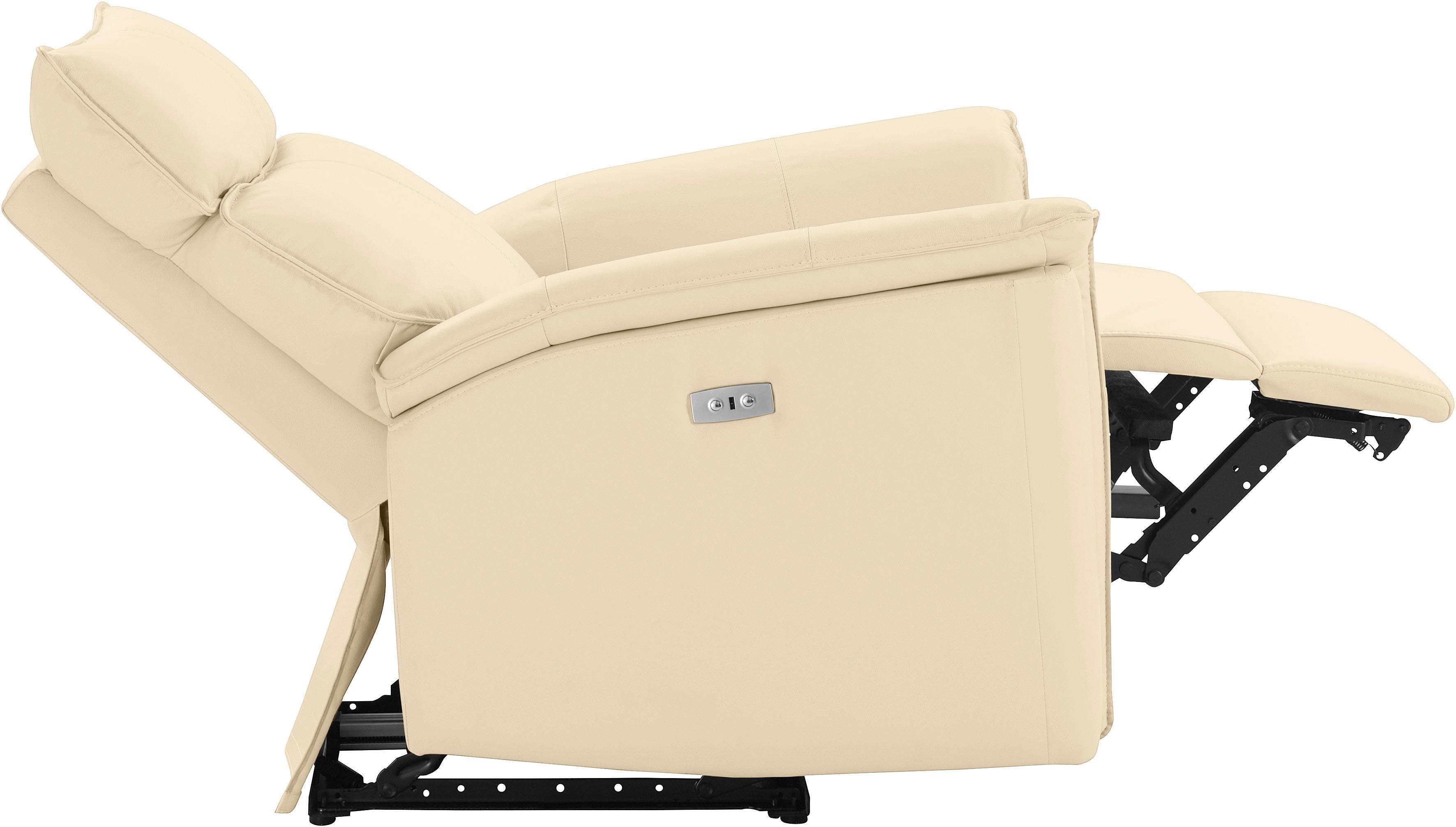 Places of Style Relaxfauteuil Zola, TV-stoel met slaapfunctie, stoel voor woonkamer met elektrische relaxfunctie en usb-aansluiting, breedte 87 cm