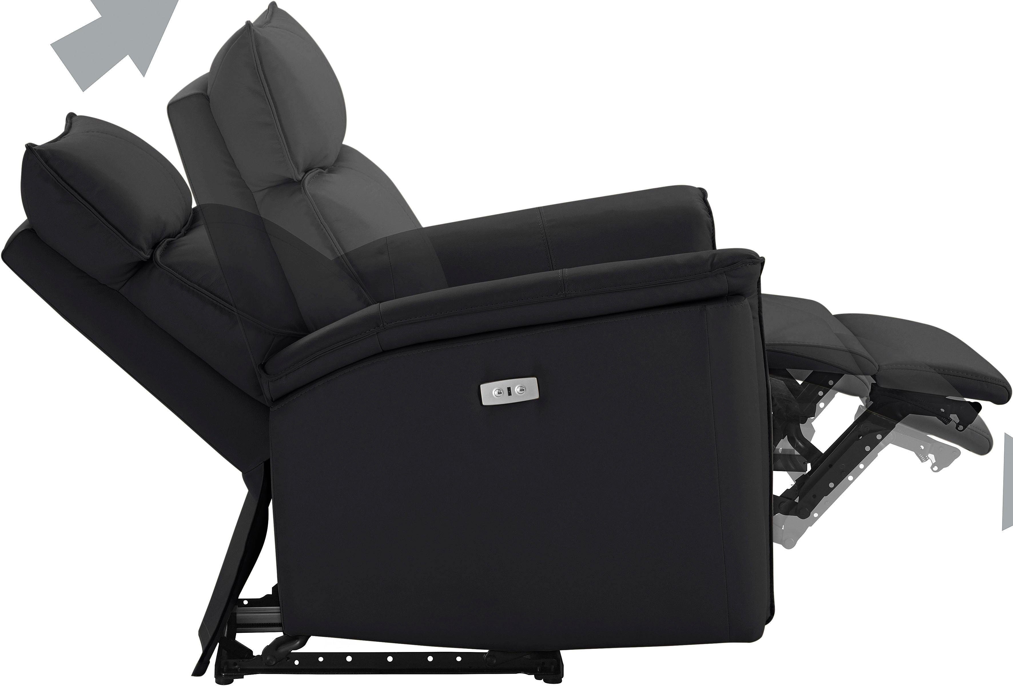 Places of Style Relaxfauteuil Zola, TV-stoel met slaapfunctie, stoel voor woonkamer met elektrische relaxfunctie en usb-aansluiting, breedte 87 cm