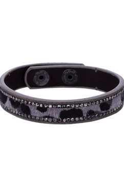 j.jayz armband luipaard-look, grijs-zwart met strassteentjes grijs