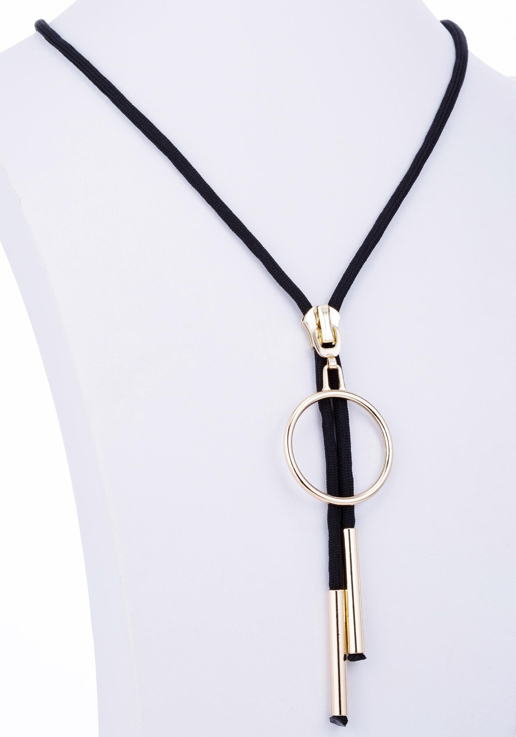 Firetti Ketting met hanger In rits-look met zirkoon (synthetisch)