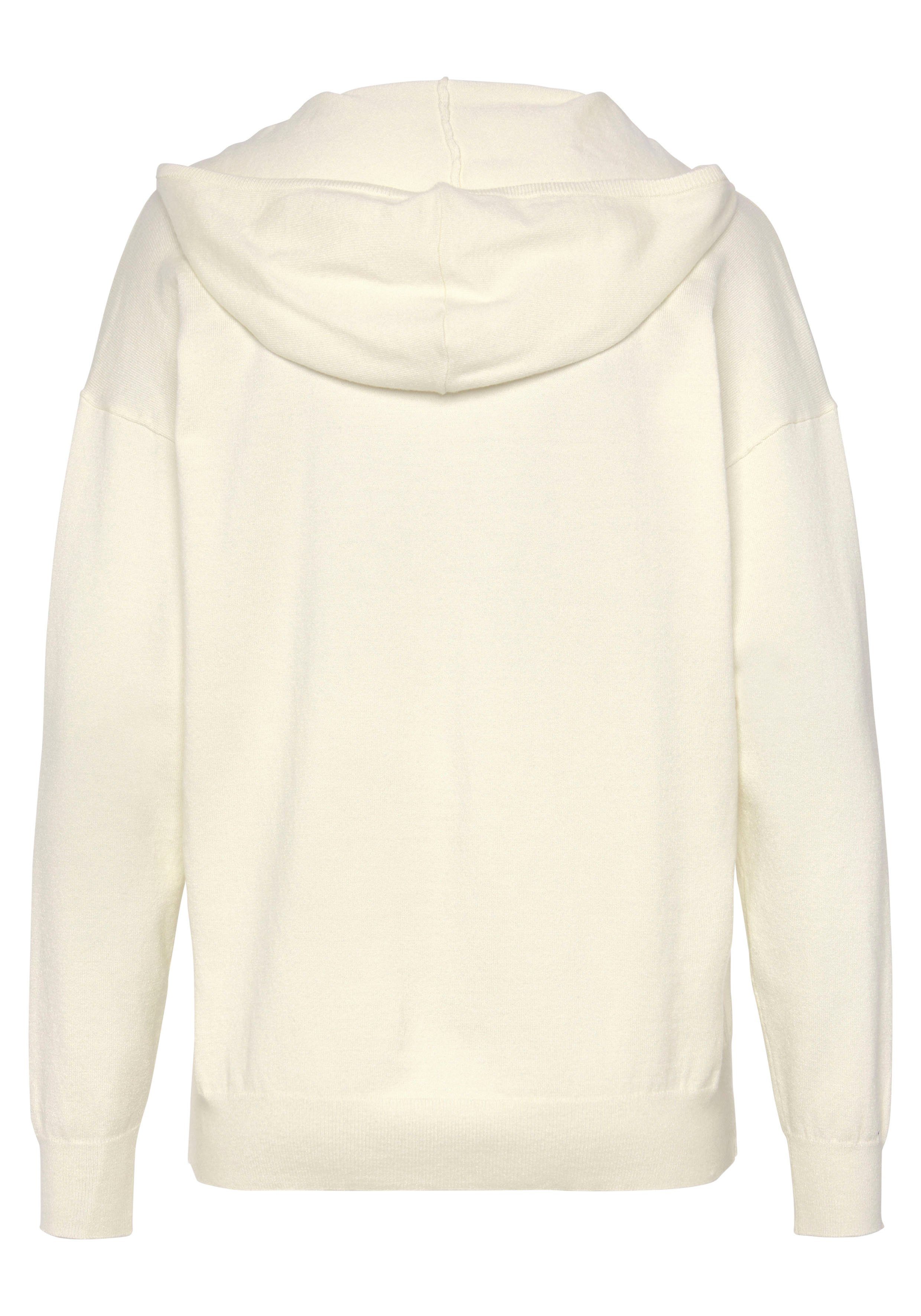 Lascana Gebreide trui Hoodie Capuchonsweatshirt van zachte viscosemix loungewear