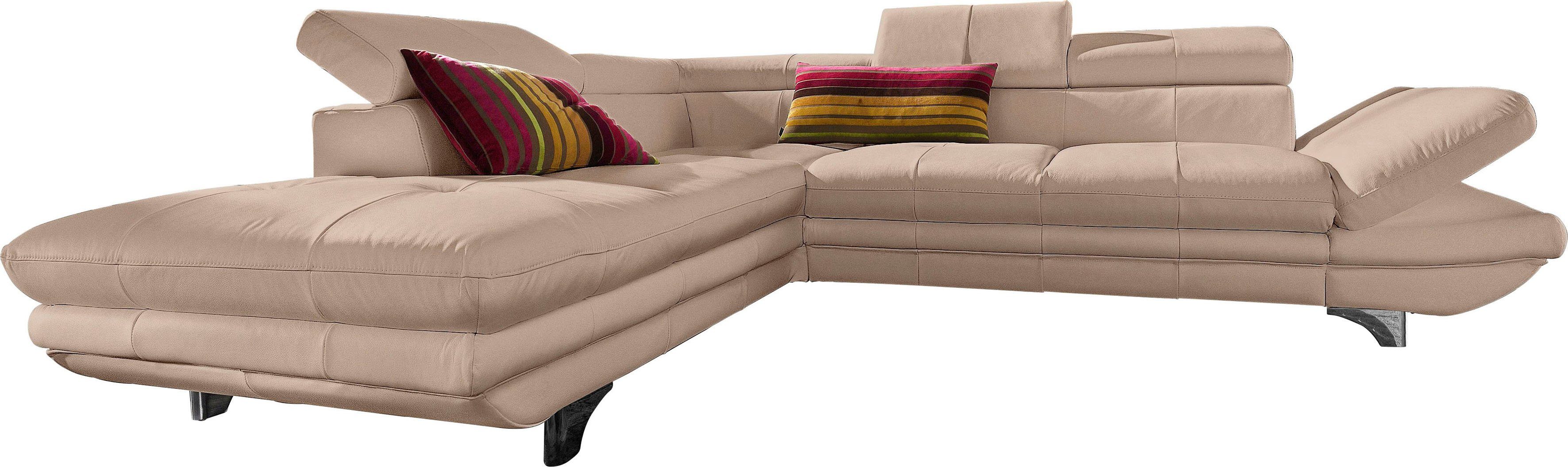 COTTA Zithoek Enterprise L-vorm Set bestaande uit: hoekbank met arm- & hoofdverstelling & hocker (set)