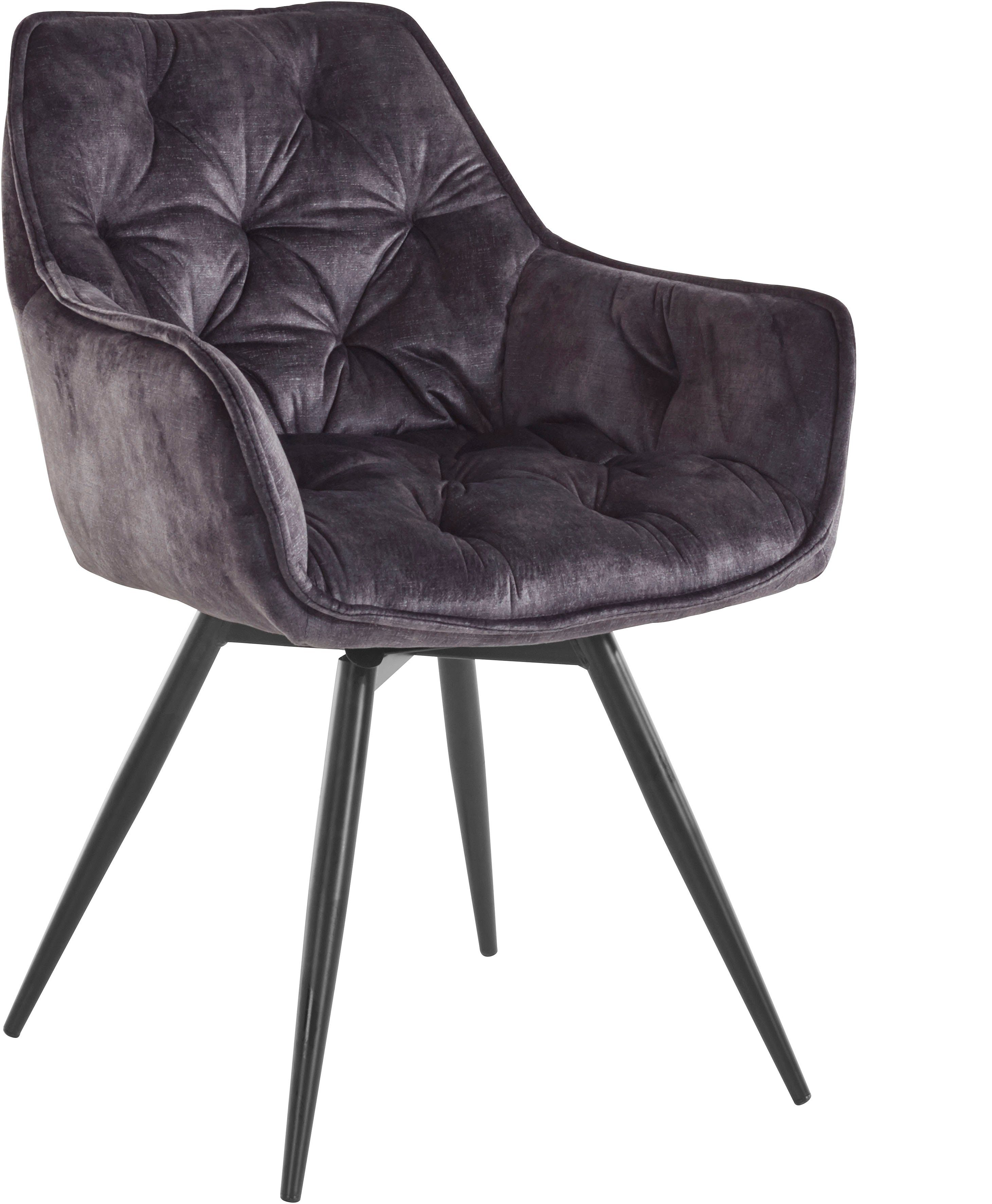 HELA Eetkamerstoel Mara Draaistoel, teddy bekleding, geweven stof of velvet (set)