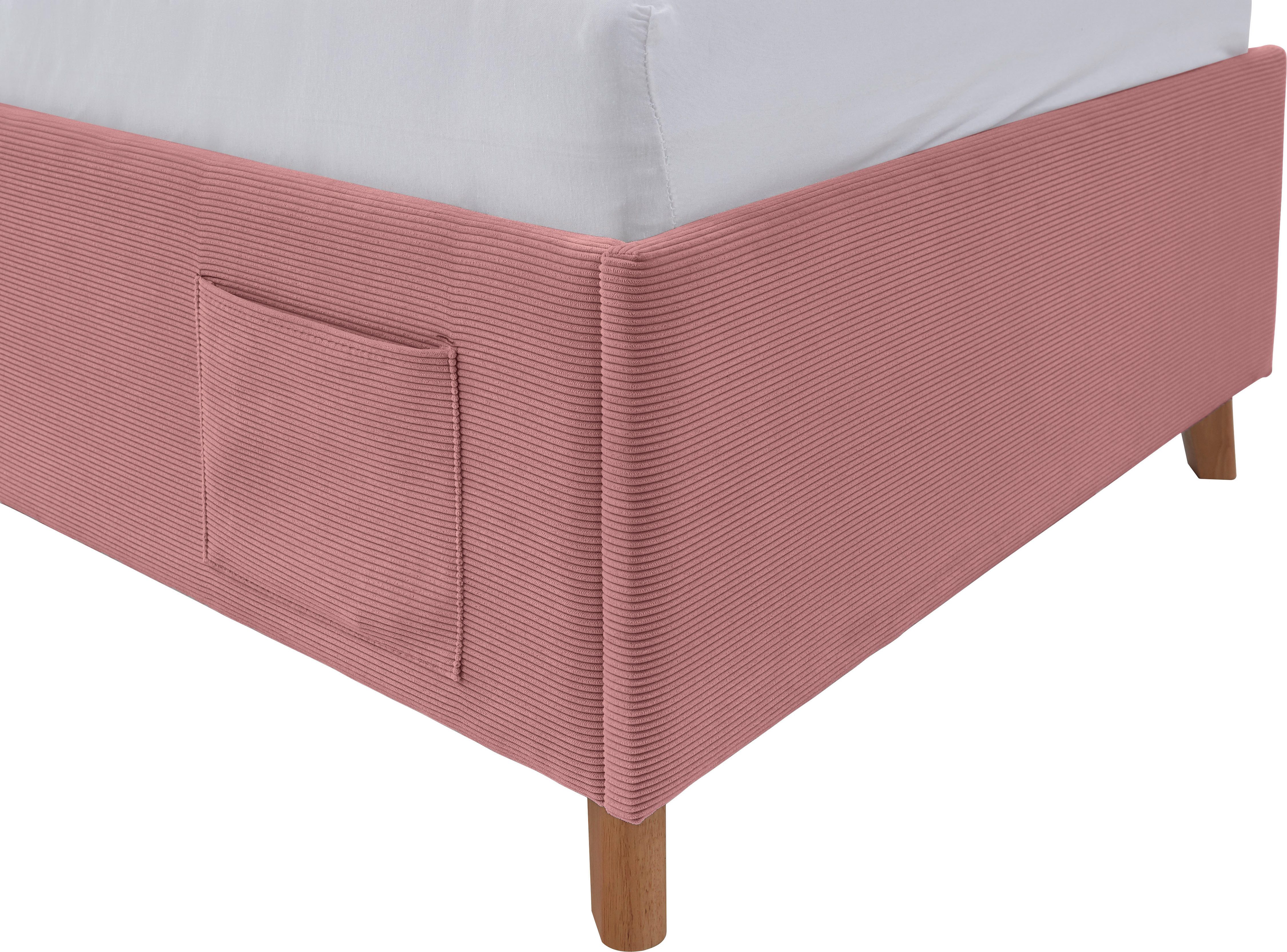 meise.möbel Kinderledikant Blauw Bekleed bed naar keuze met bedkist, tienerbed inclusief USB-aansluiting