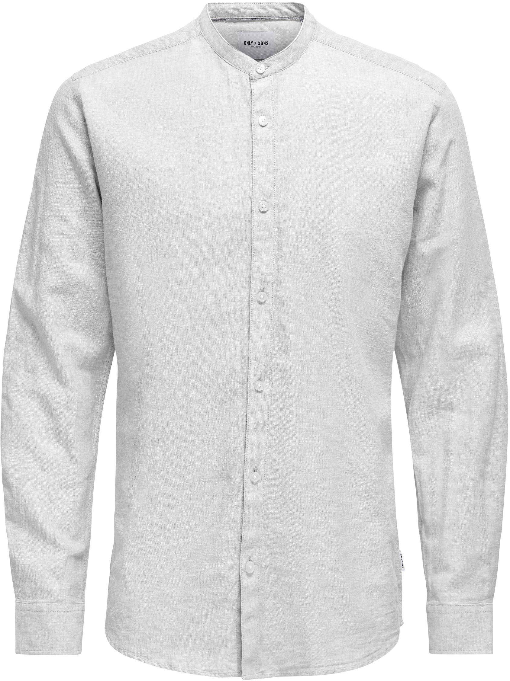 ONLY & SONS Overhemd met lange mouwen ONSCAIDEN LS SOLID LINEN MAO SHIRT NOOS