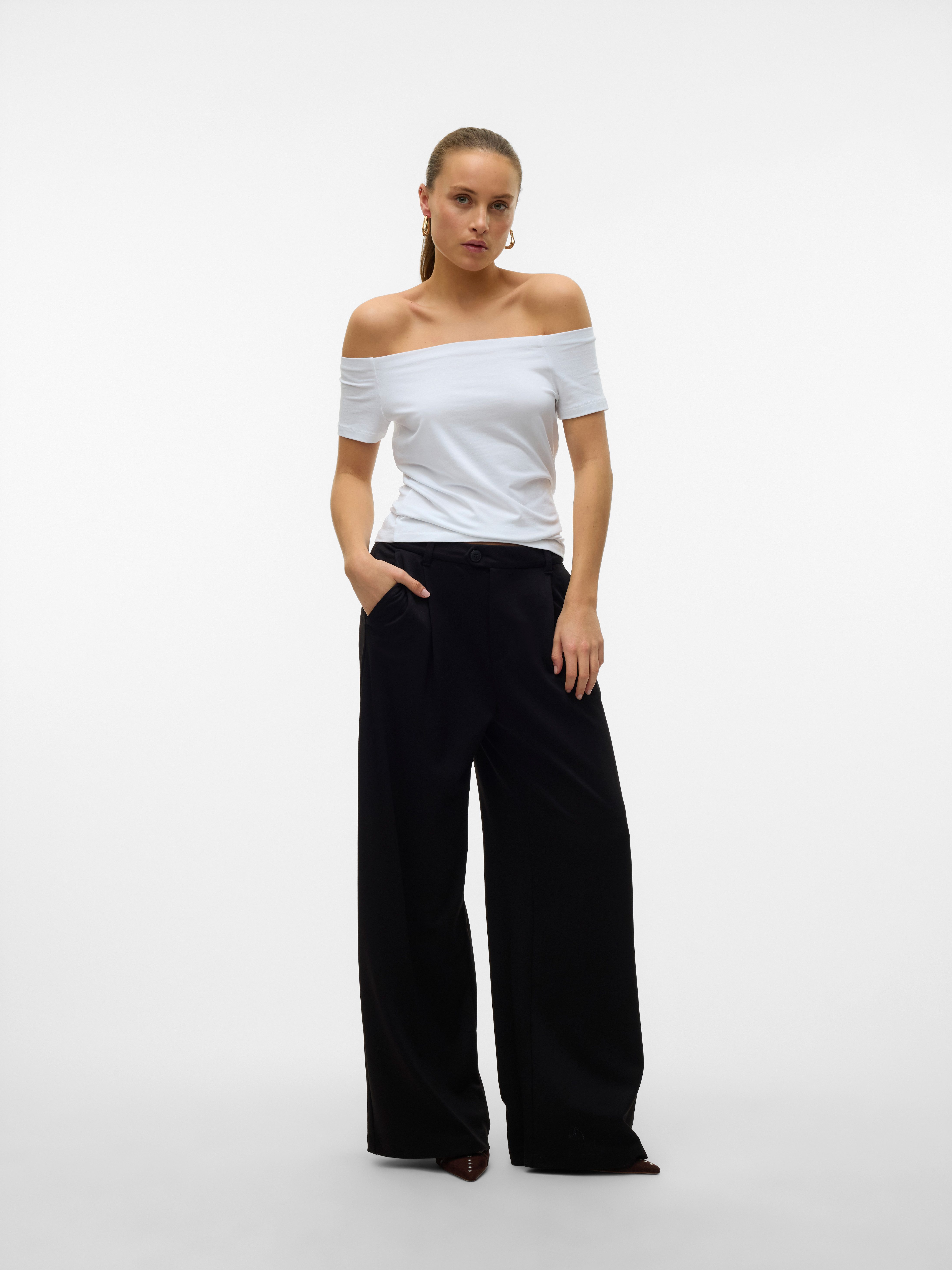 Vero Moda Shirt met korte mouwen VMPANDA OFF-SHOULDER TOP JRS GA NOOS