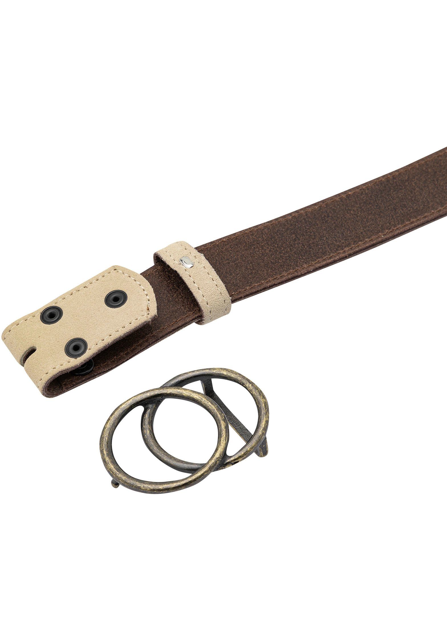 RETTUNGSRING by showroom 019° Leren riem met verwisselbare sluiting "2 cirkels rustiek"