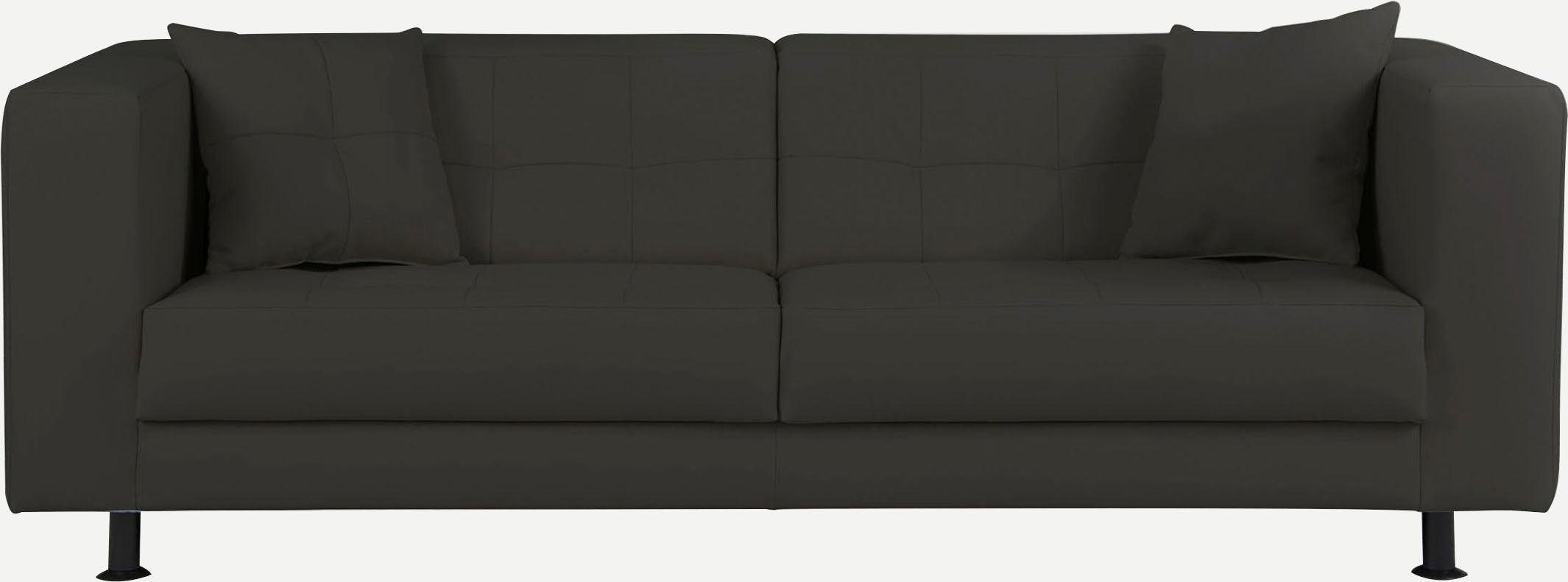 INOSIGN 3-zitsbank Bengo met stiksels in de zitting en de rugleuning, incl. sierkussen