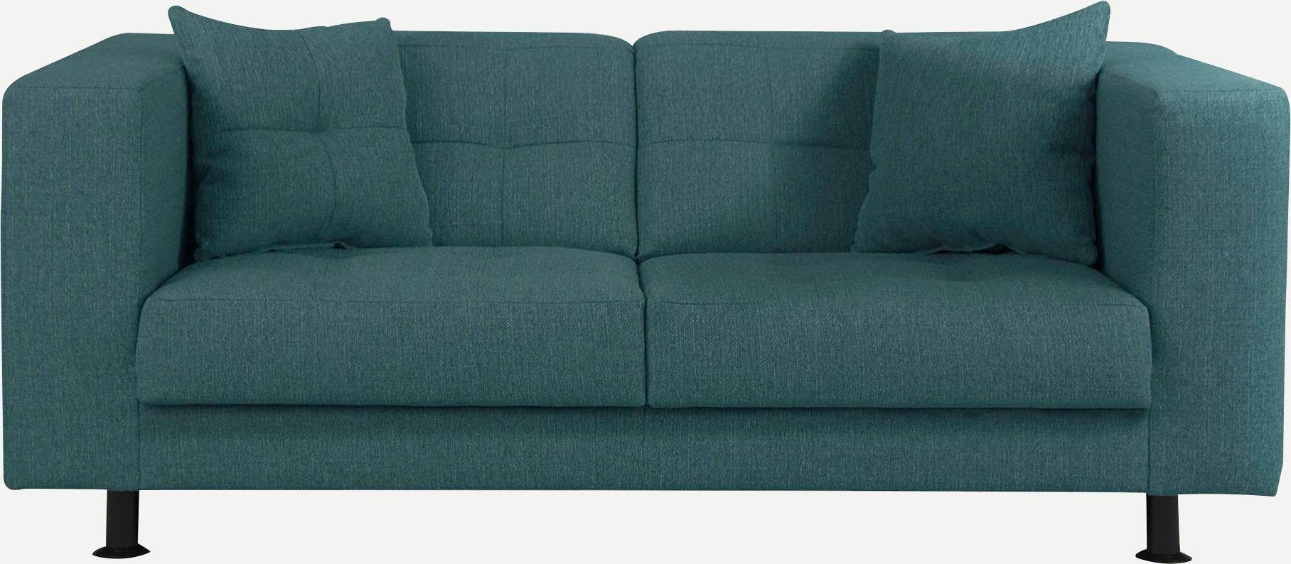 INOSIGN 2-zitsbank Bengo met stiksels in de zitting en de rugleuning, incl. sierkussen