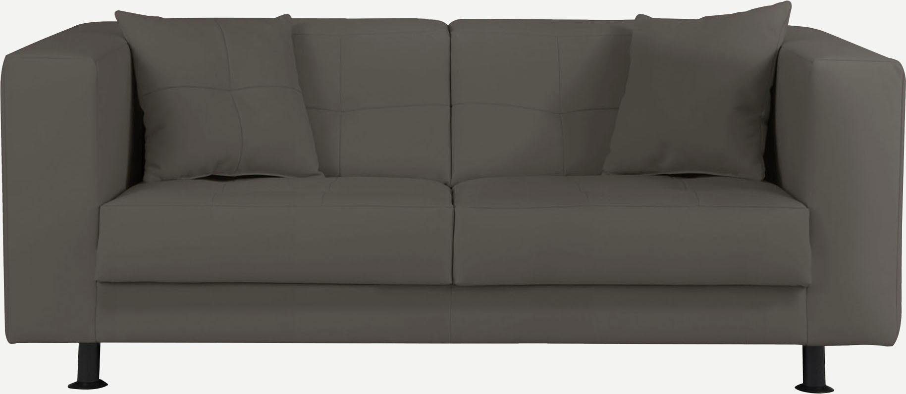 INOSIGN 2-zitsbank Bengo met stiksels in de zitting en de rugleuning, incl. sierkussen