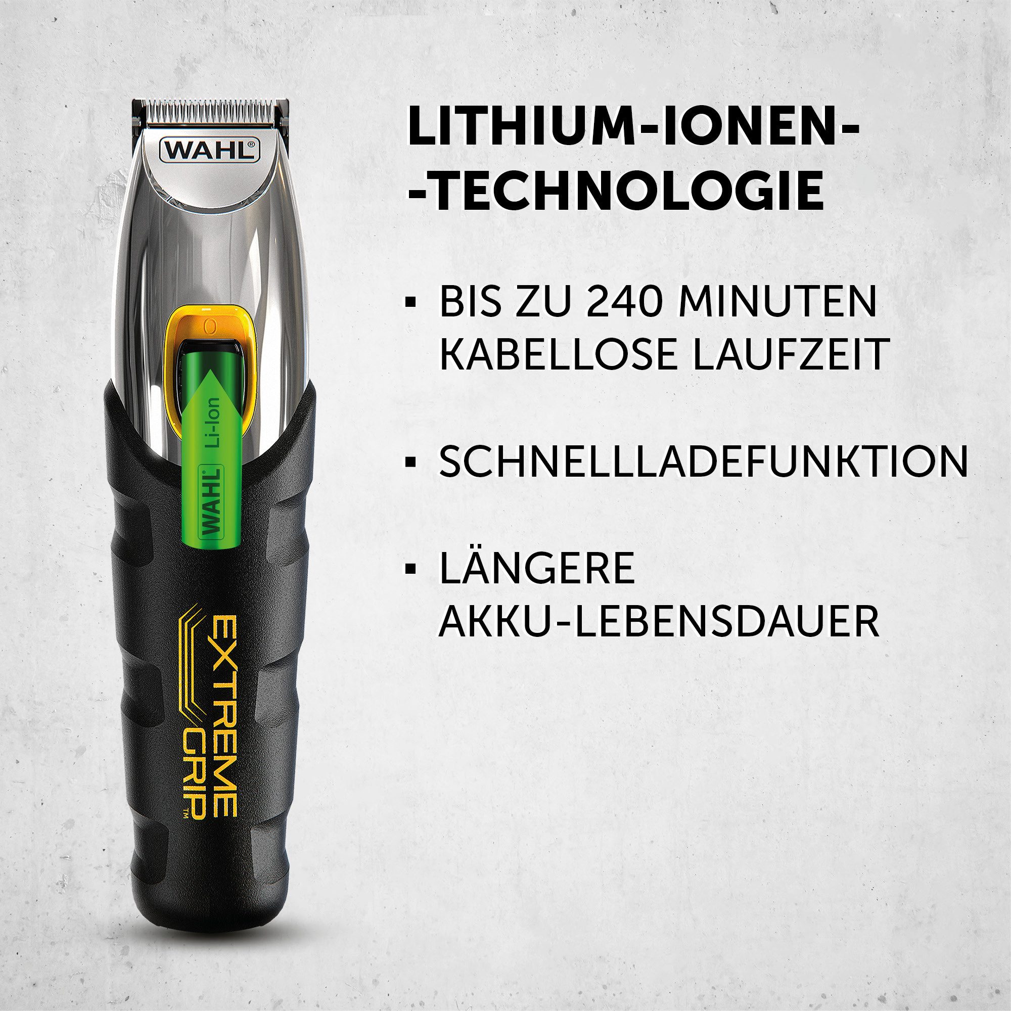Wahl Baardtrimmer Extreme Grip Antislip greep, lithium-ionen-technologie, USB oplading