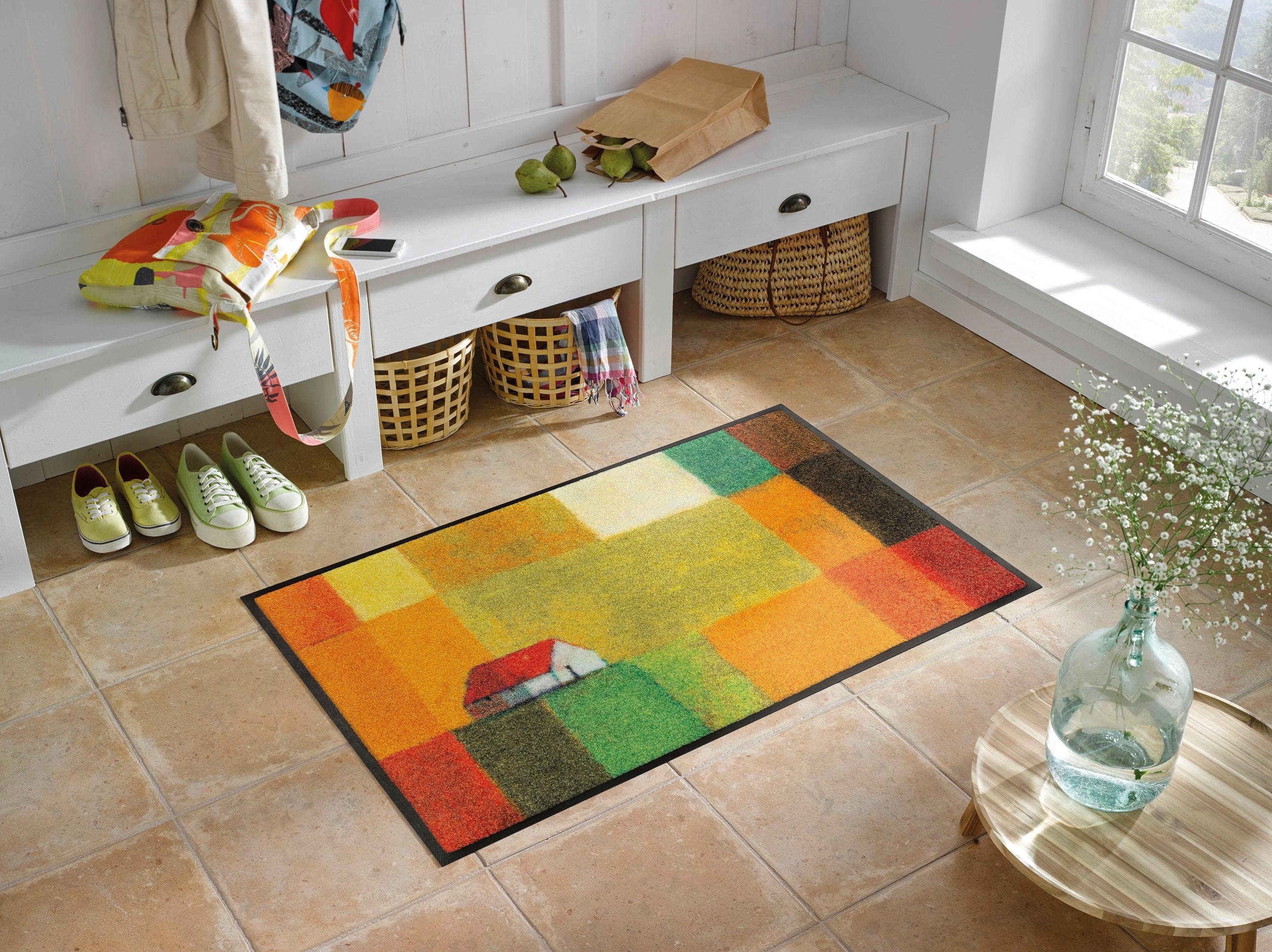wash+dry by Kleen-Tex Mat Meadow Lands Inloopmat, antislip, geschikt voor binnen en buiten, wasbaar