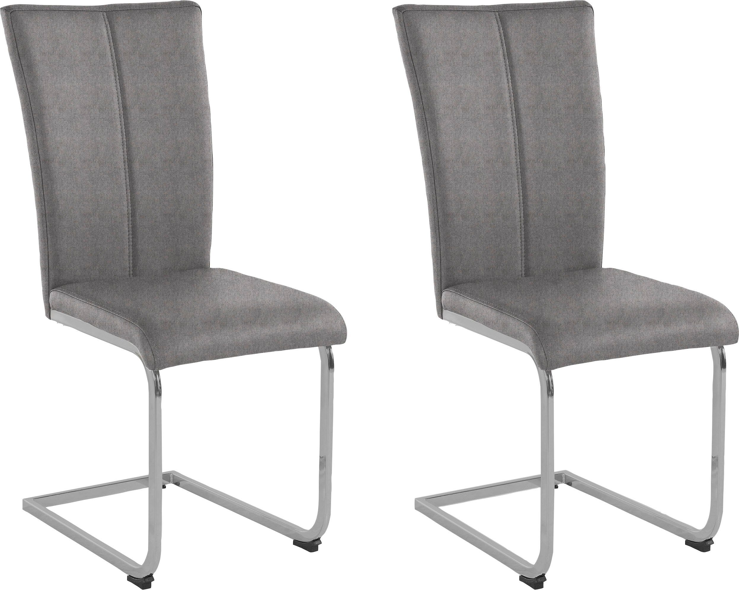 Home affaire Vrijdragende stoel Alex Stoel belastbaar tot 120 kg, frame in chroom-look (set, 2 stuks) zweefstoelen zwart