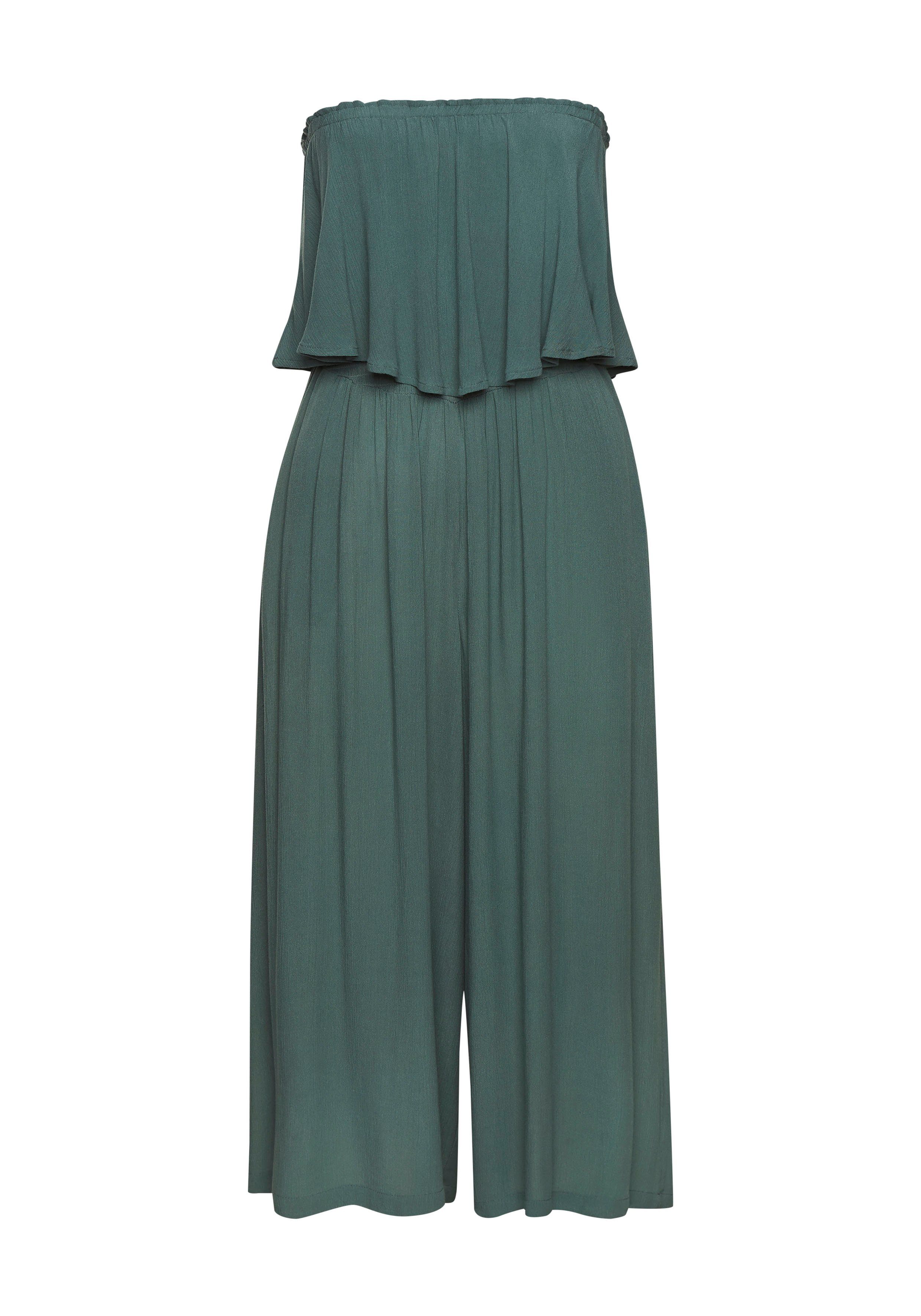 Vivance Bandeau-jumpsuit van gekreppte viscose, elegante jumpsuit met volant en zakken