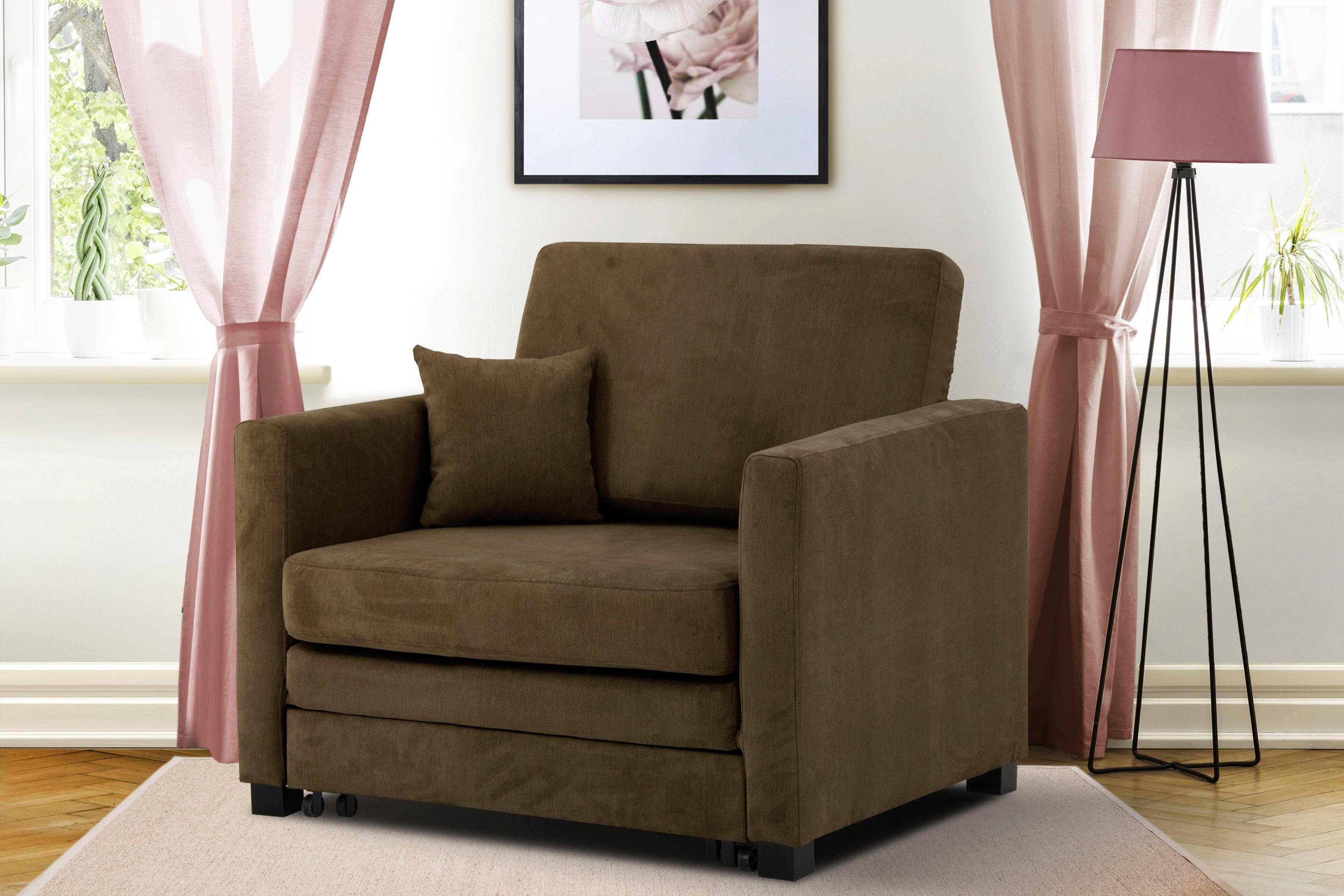 Home affaire Fauteuil MEXICO met uittrekbare slaapfunctie, bxdxh: 98x83x87 cm