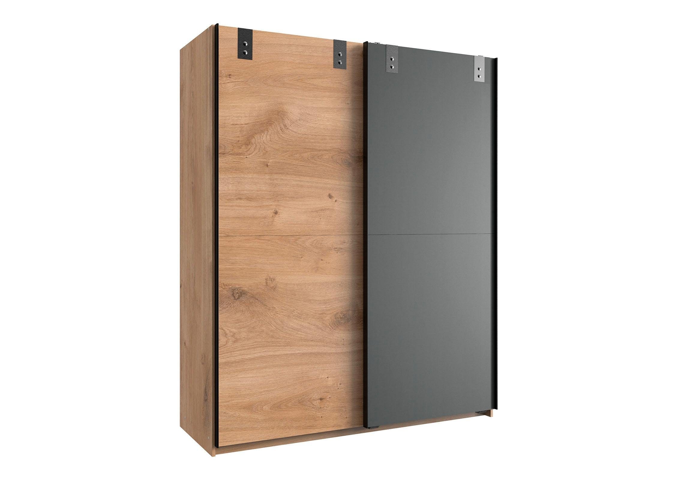 Wimex Zweefdeurkast Liverpool, Made in Germany Kledingkast in industrieel look, 135 of 180x64x198cm