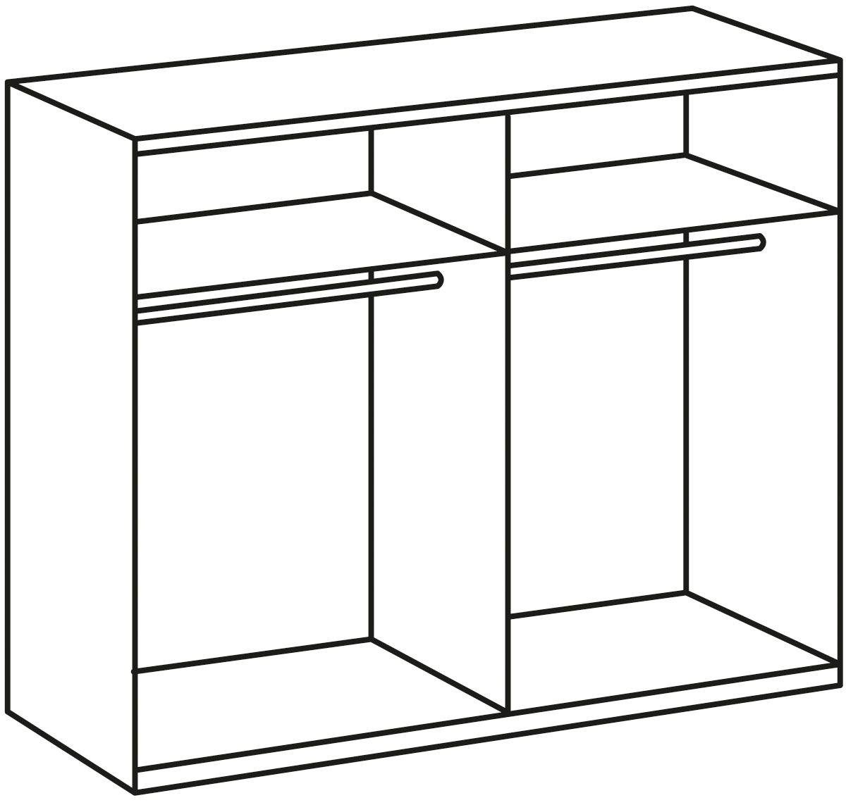 Wimex Zweefdeurkast Liverpool, Made in Germany Kledingkast in industrieel look, 135 of 180x64x198cm