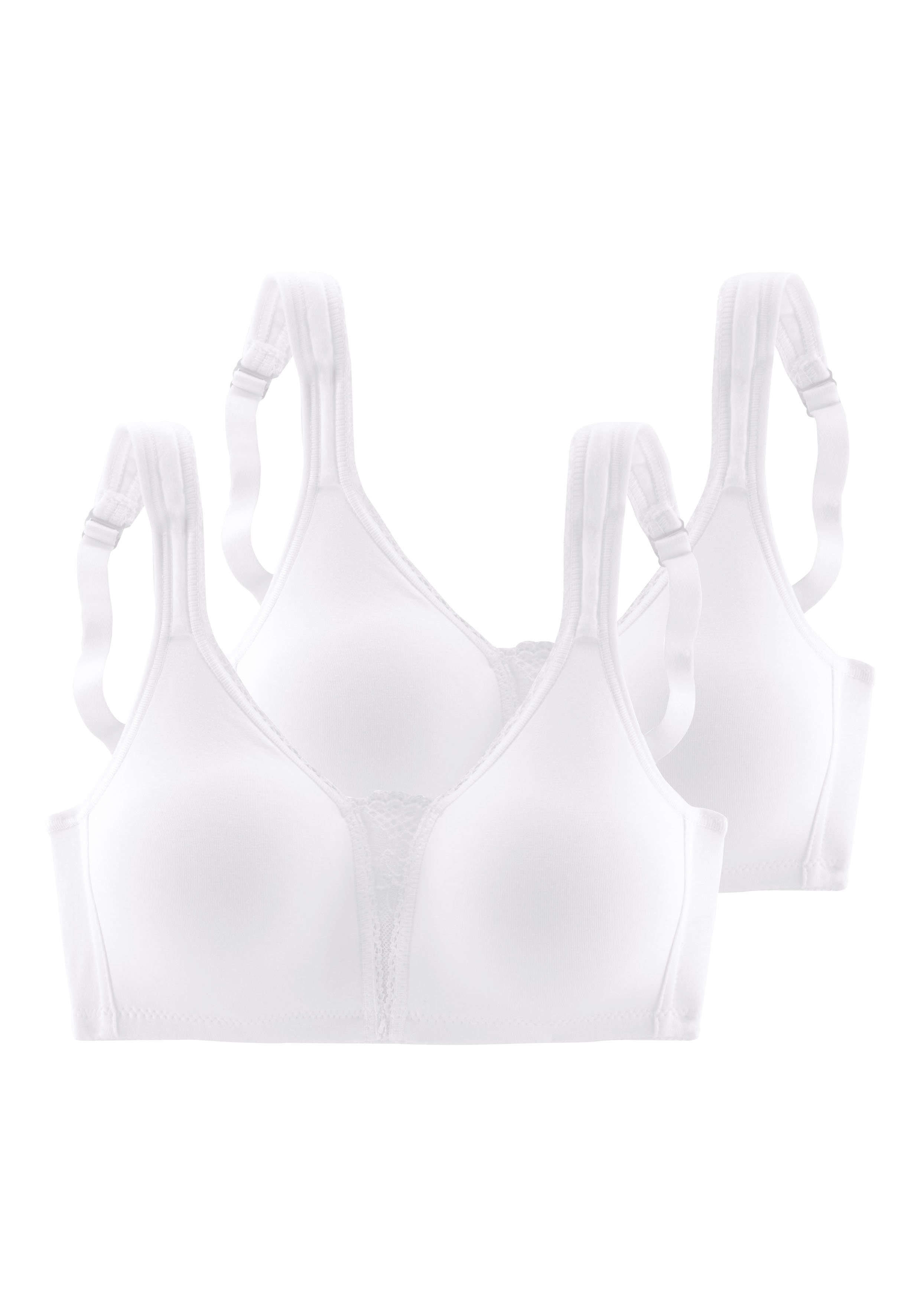 Petite fleur Soft-bh zonder beugels met kanten details (Set van 2)