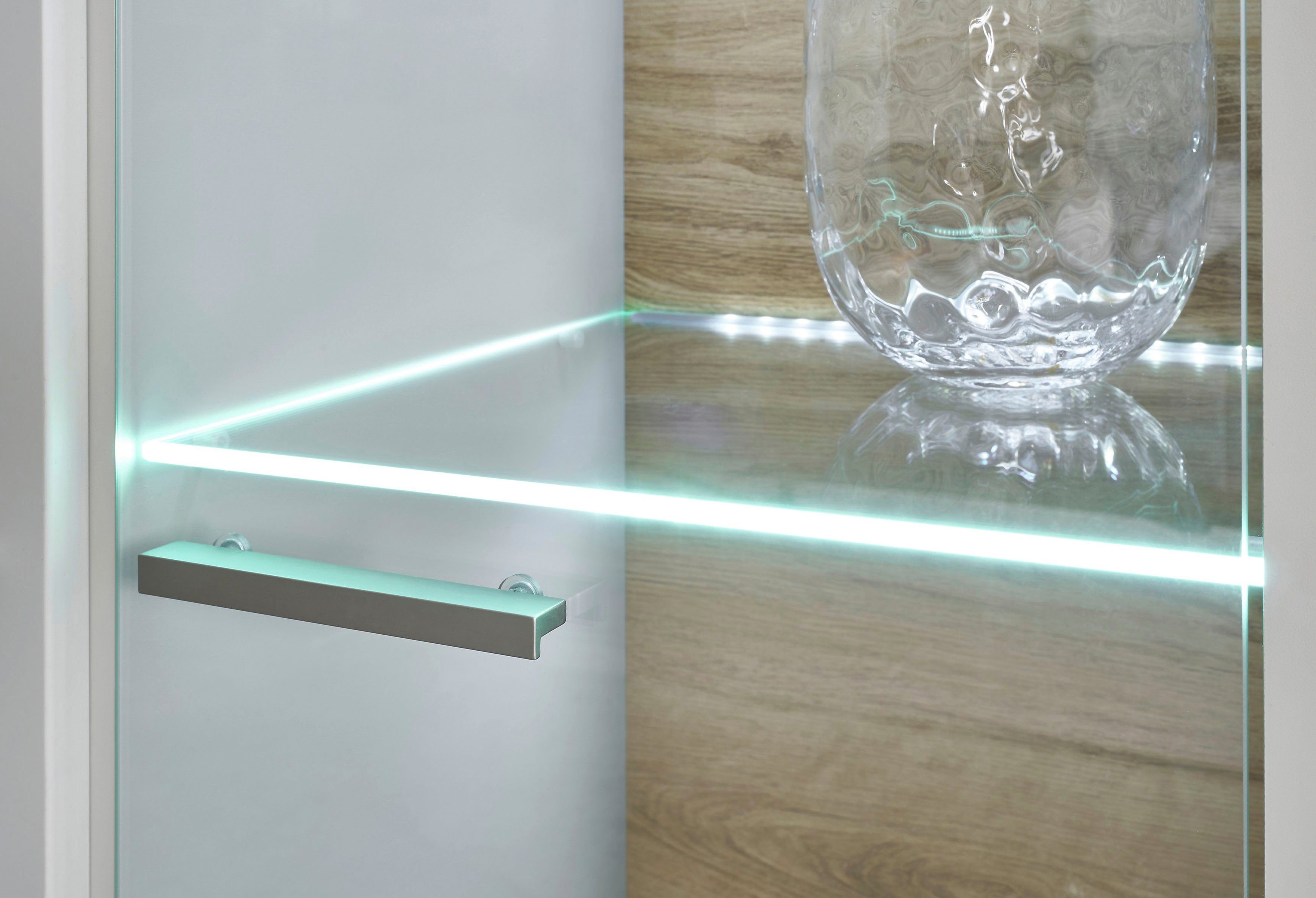 INOSIGN Vitrinekast SCARA met applicatie tineiken decor, breedte 90 cm, met soft-closefunctie
