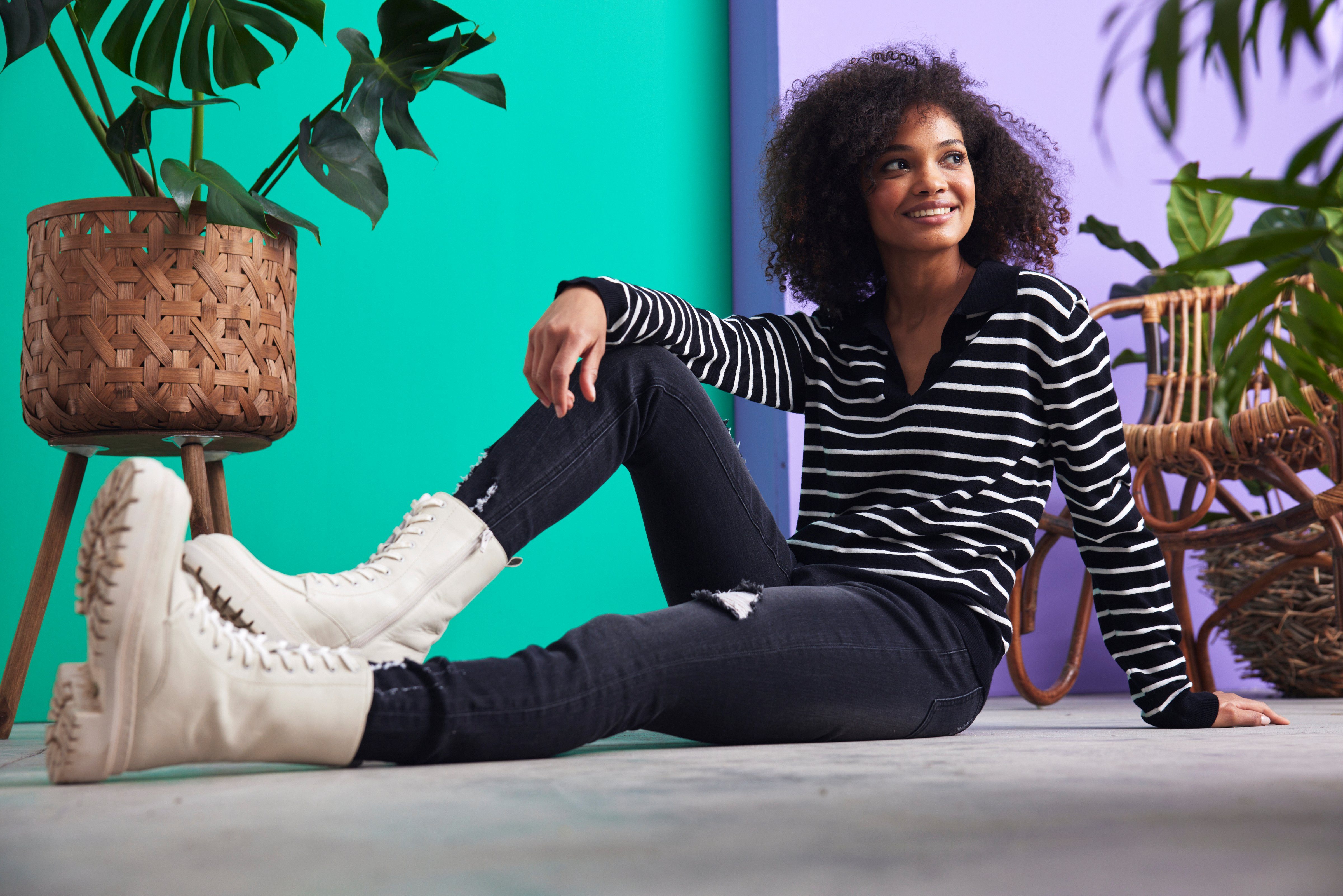 Aniston CASUAL Skinny fit jeans met vernietigde werking
