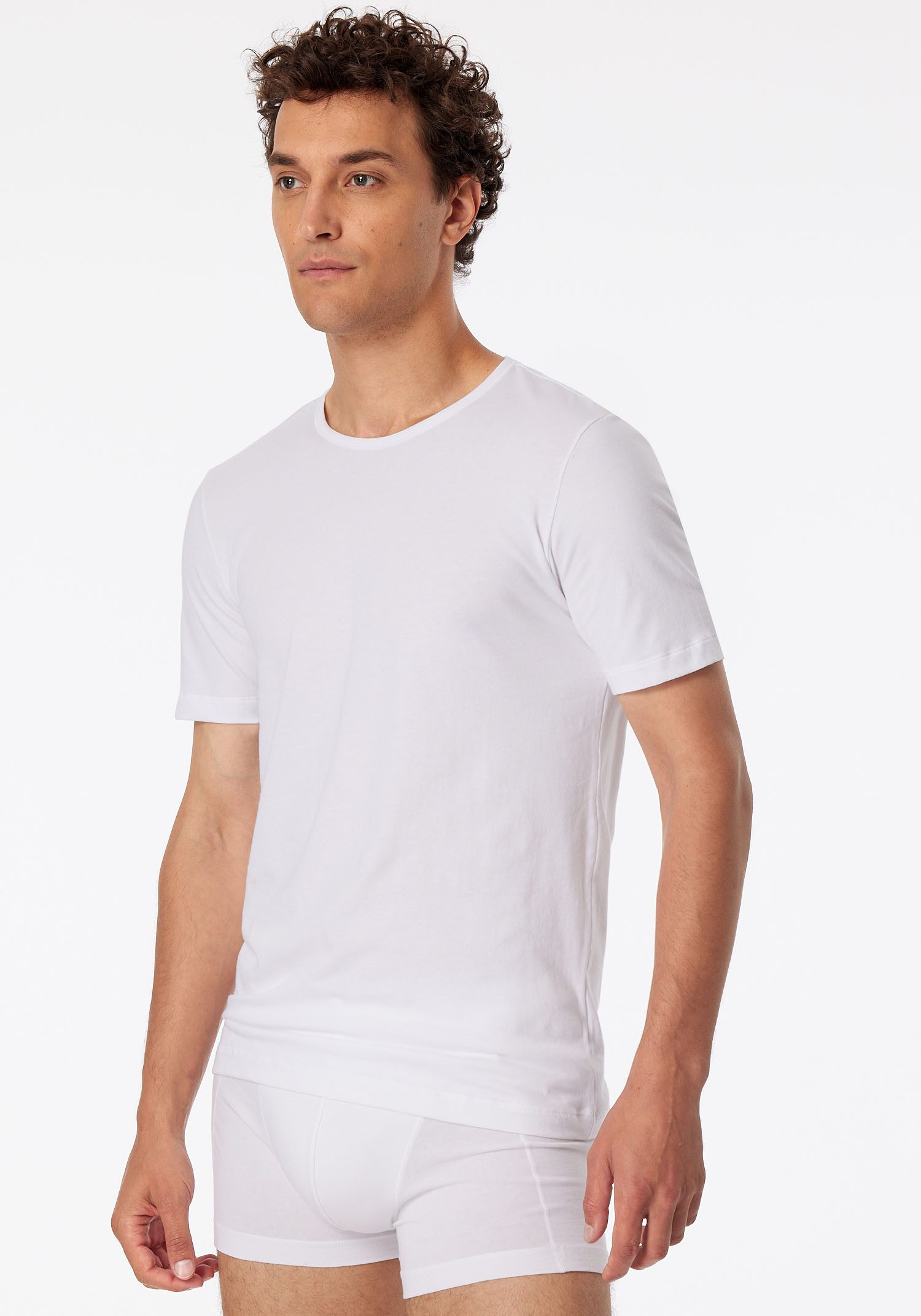 Schiesser T-shirt 95/5 met ronde hals (2 stuks, Set van 2)