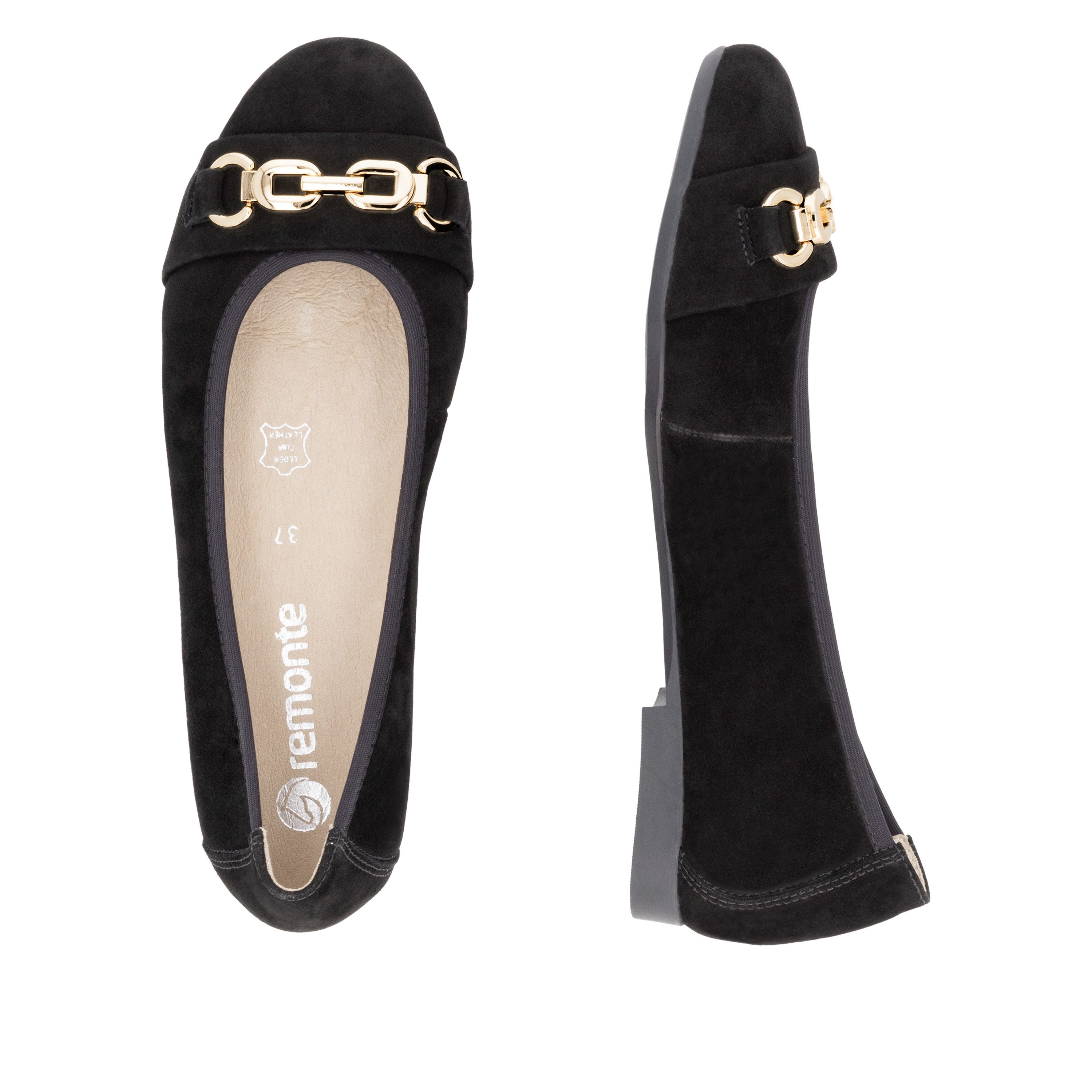 Remonte Ballerina's , blokhak, pumps, business schoen met sieraandeel