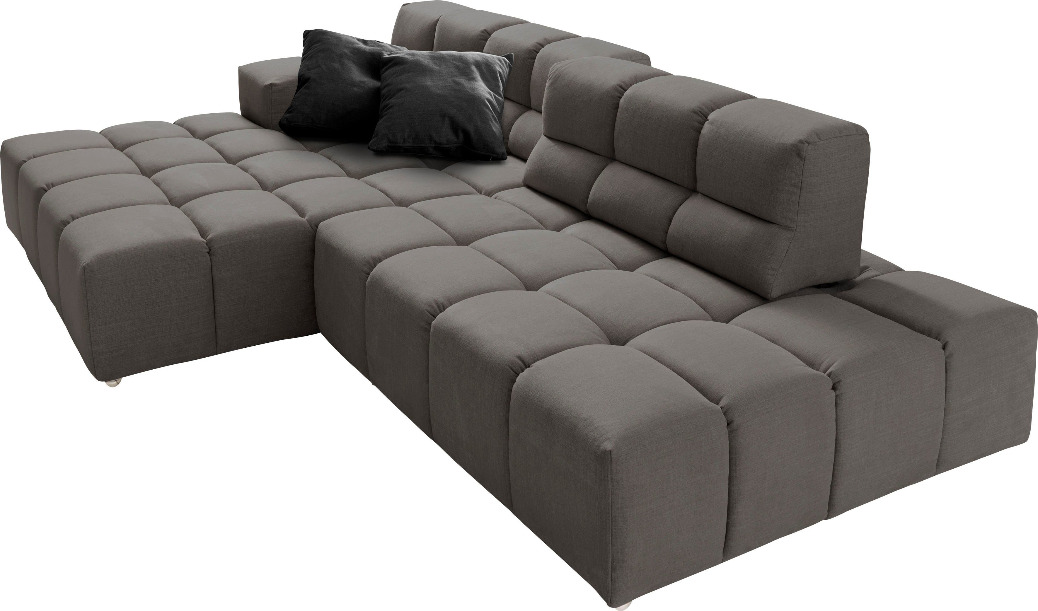 designwerk Hoekbank Temple L-vorm, geweldig ontwerpsofa Recamiere links of rechts, met verstelling zitdiepte