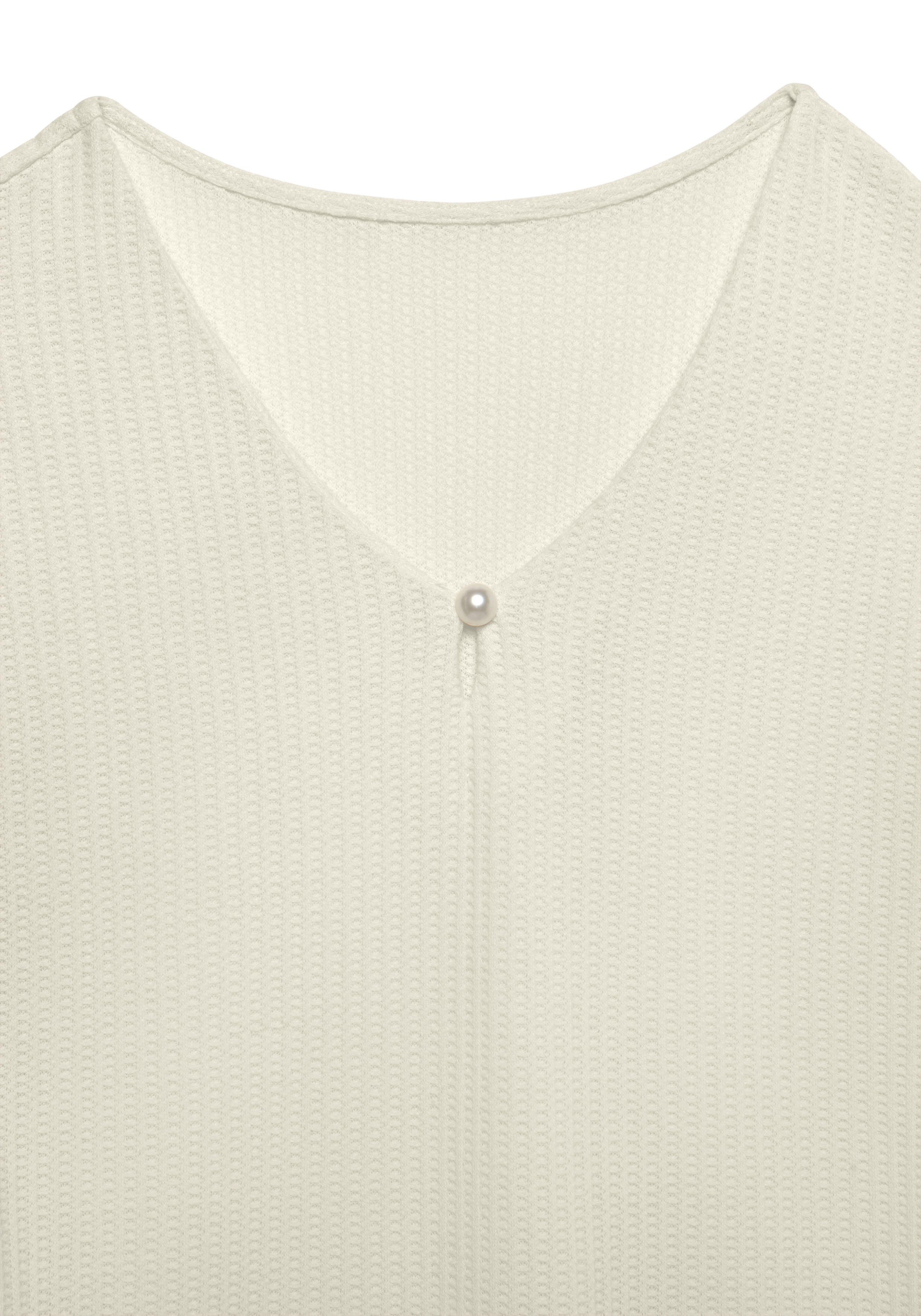 Lascana Shirt met korte mouwen Met sierkraaltje van zachte piquékwaliteit (2-delig, Set van 2)
