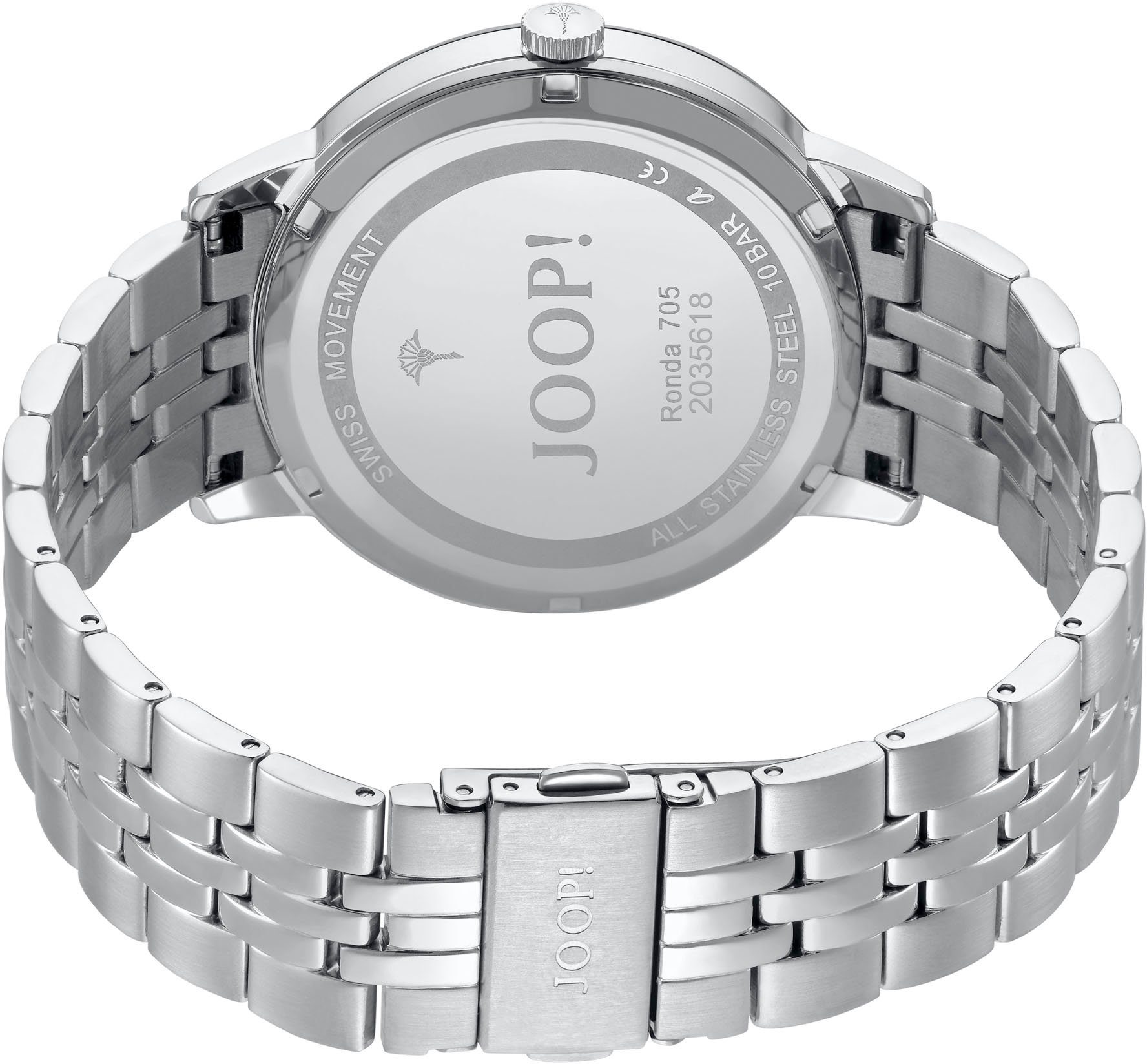 Joop! Kwartshorloge Armbandhorloge, herenhorloge, analoog, datum, roestvrij staal armband