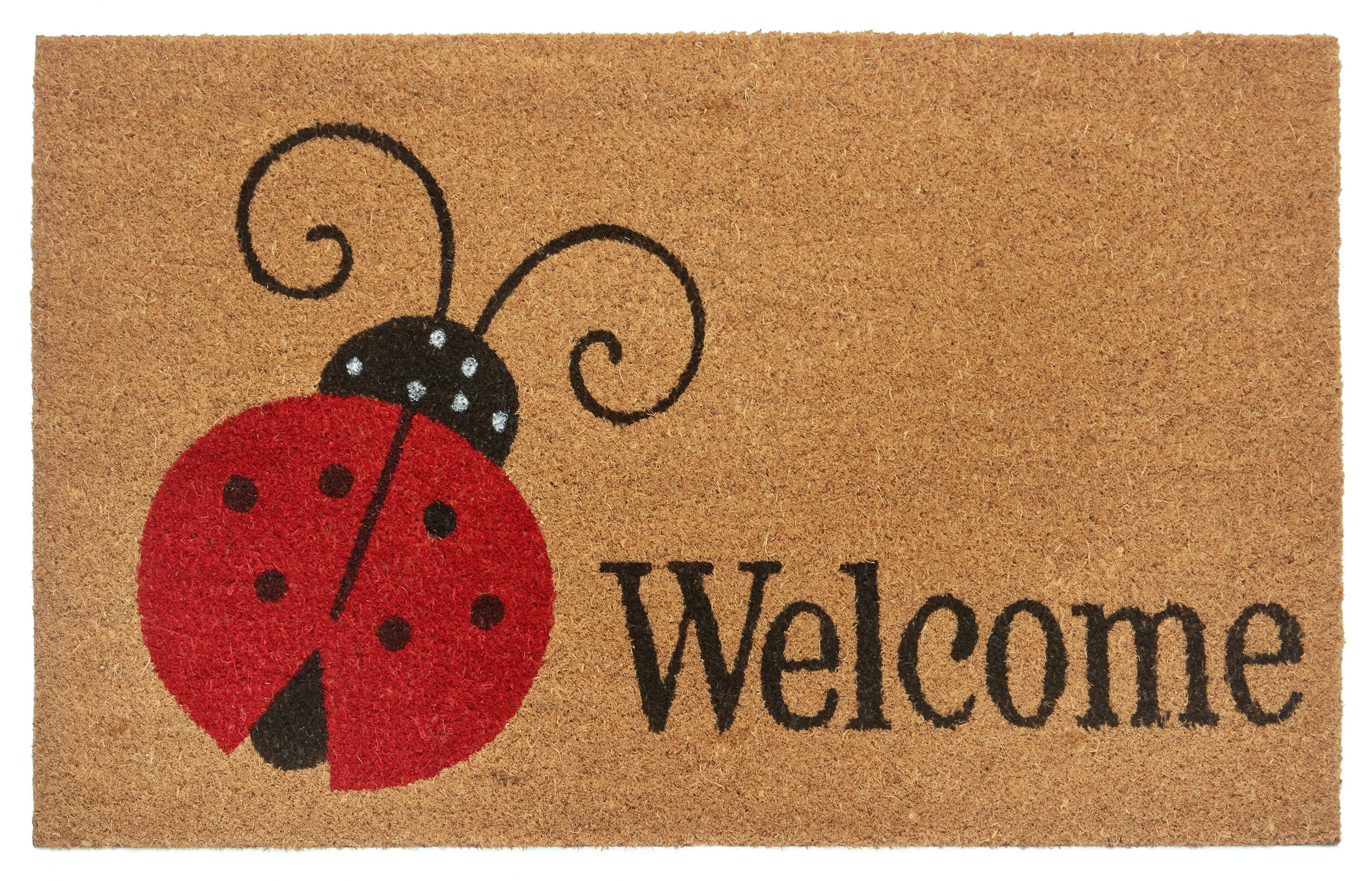 HANSE Home Mat Lady Beetle, deurmat Kokos, vuilopvangmat, outdoor, antislip, binnen, kokosmat, gang