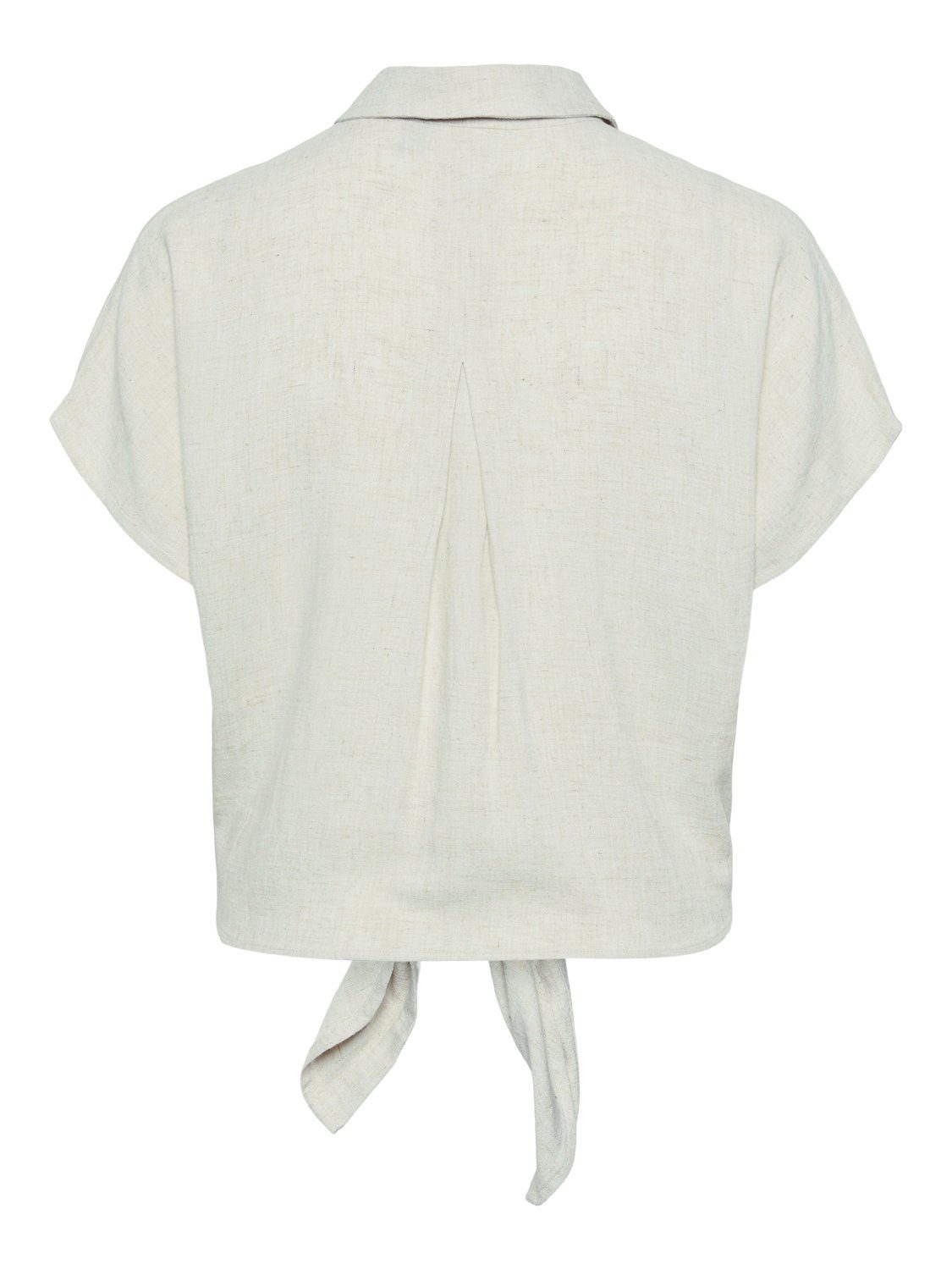 pieces Blouse met korte mouwen PCVINSTY SS LINEN TIE SHIRT NOOS