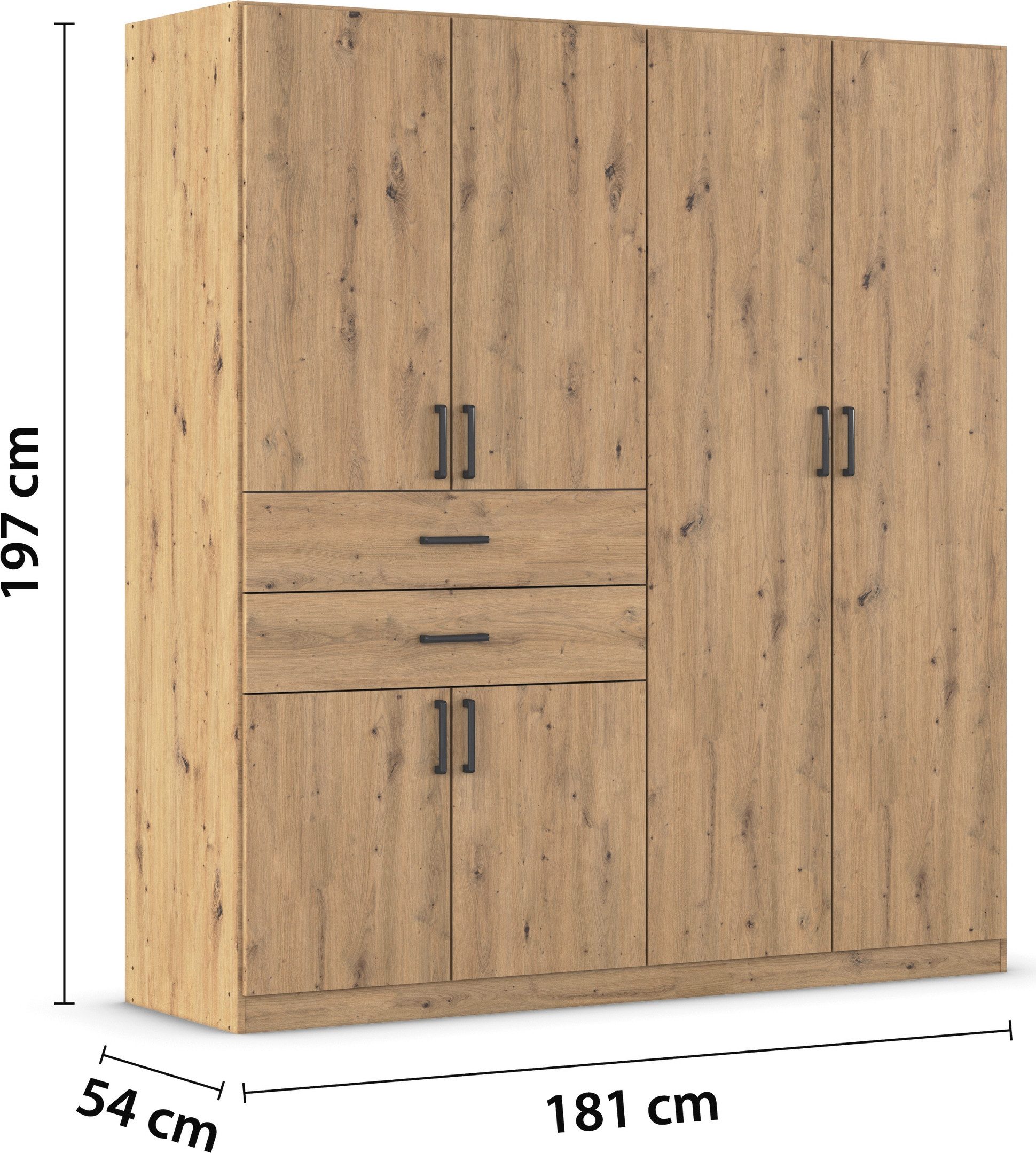 rauch Slaapkamerserie Compleet kamer compleet slaapkamer set (3-delig) MAIKA Kast 3 breedtes, 2 hoogtes, bed 100 cm, nachtkastje MADE IN GERMANY (set, 3-delig)