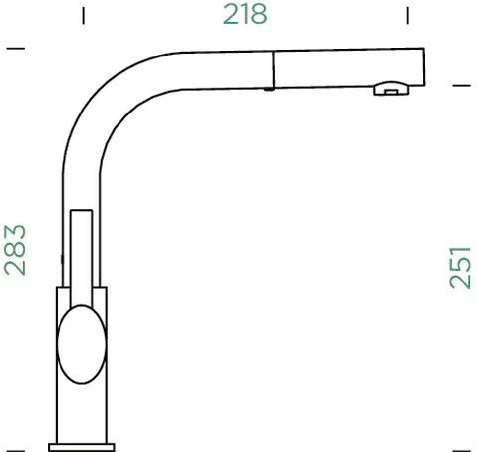 Schock Keukenkraan NIMBUS SB uitschuifbare uitloop, terugstroombegrenzer, draaibereik 130°