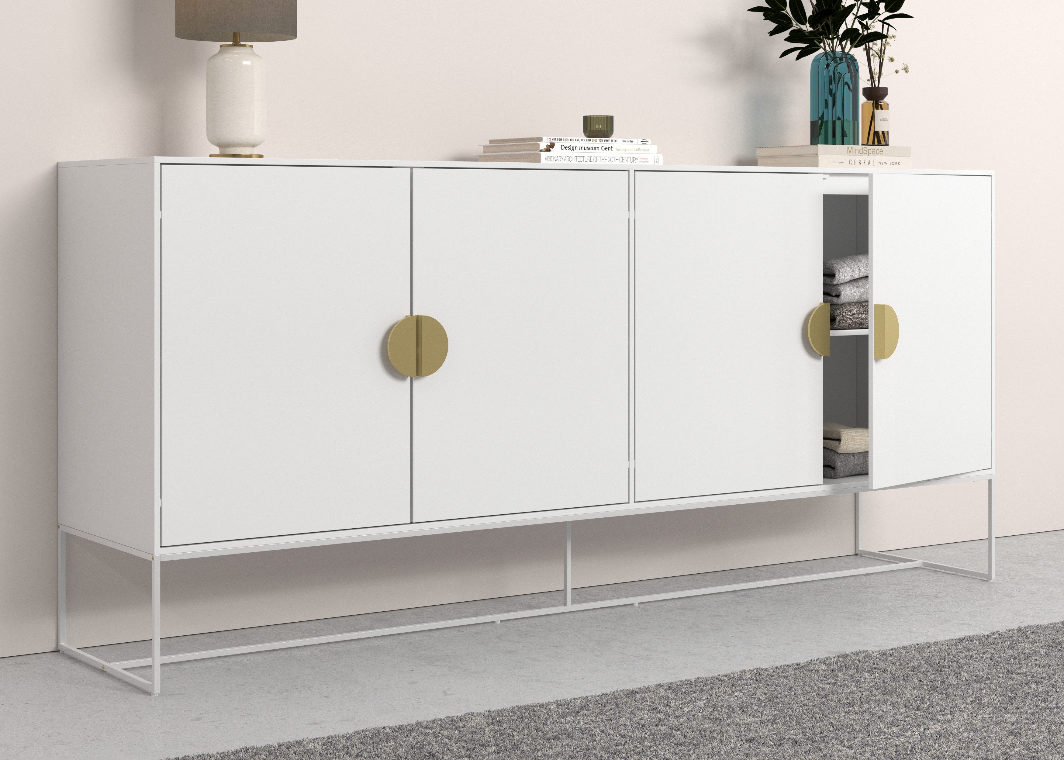 Places of Style Dressoir Abito Commode met draaideuren, 2 inlegplanken, breedte 180 cm