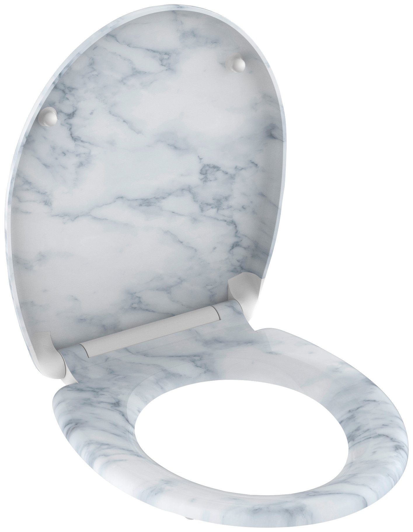 welltime Toiletzitting Marble afneembaar, softclosemechanisme, breukbestendig, duroplast, snelsluiting